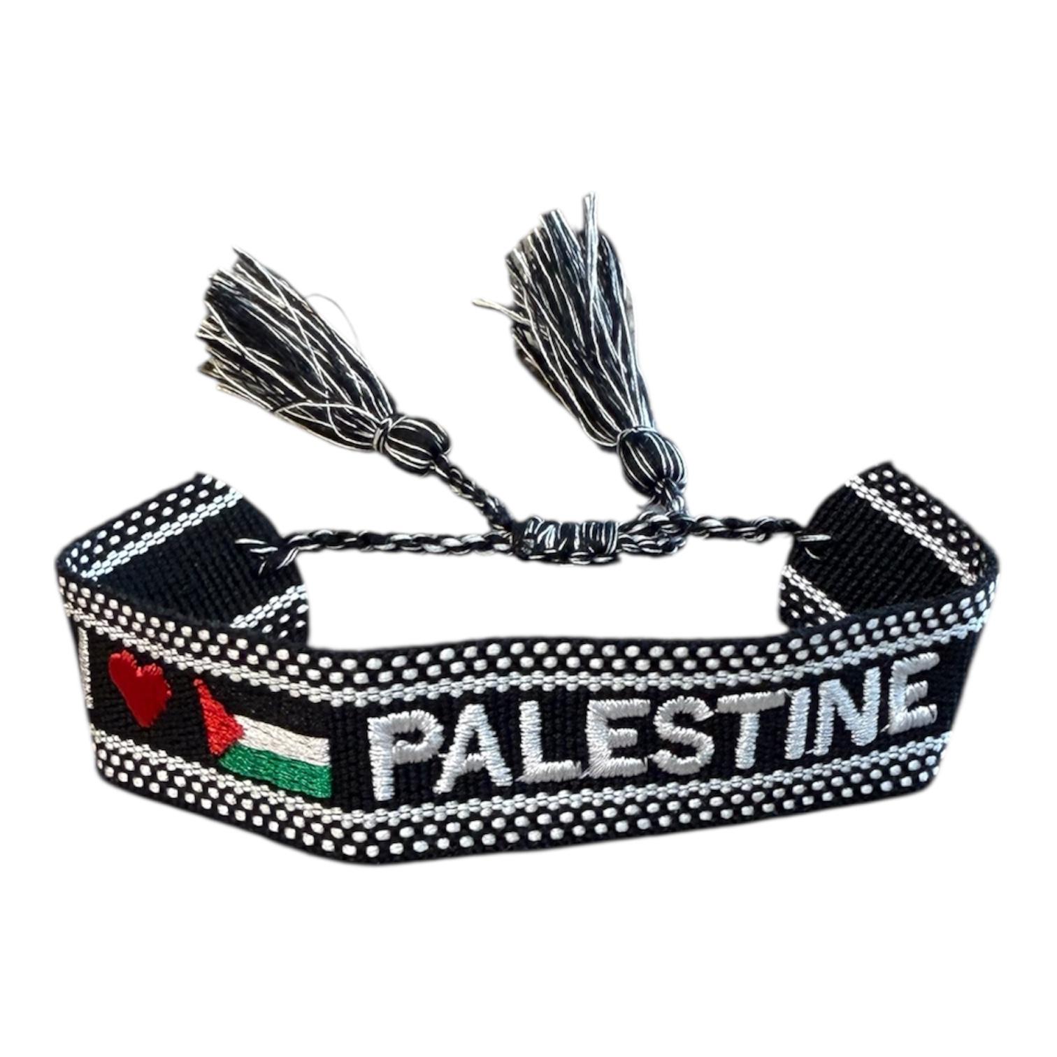 Embroidery Palestine Woven Bracelet with Tassels