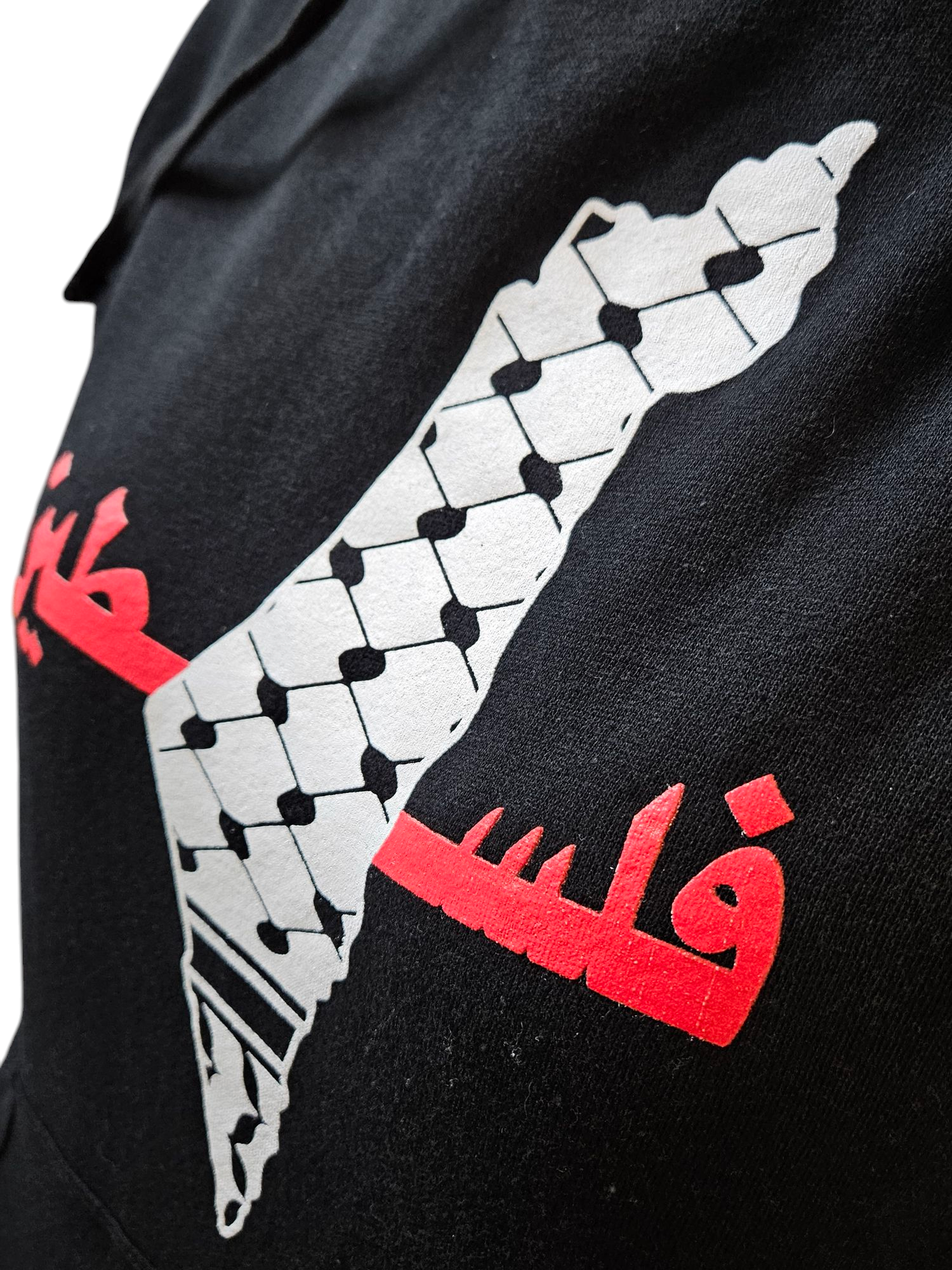 Keffieyh Filled Palestine Map Design Hoodie with Palestine in Arabic - Kids & Adult Size