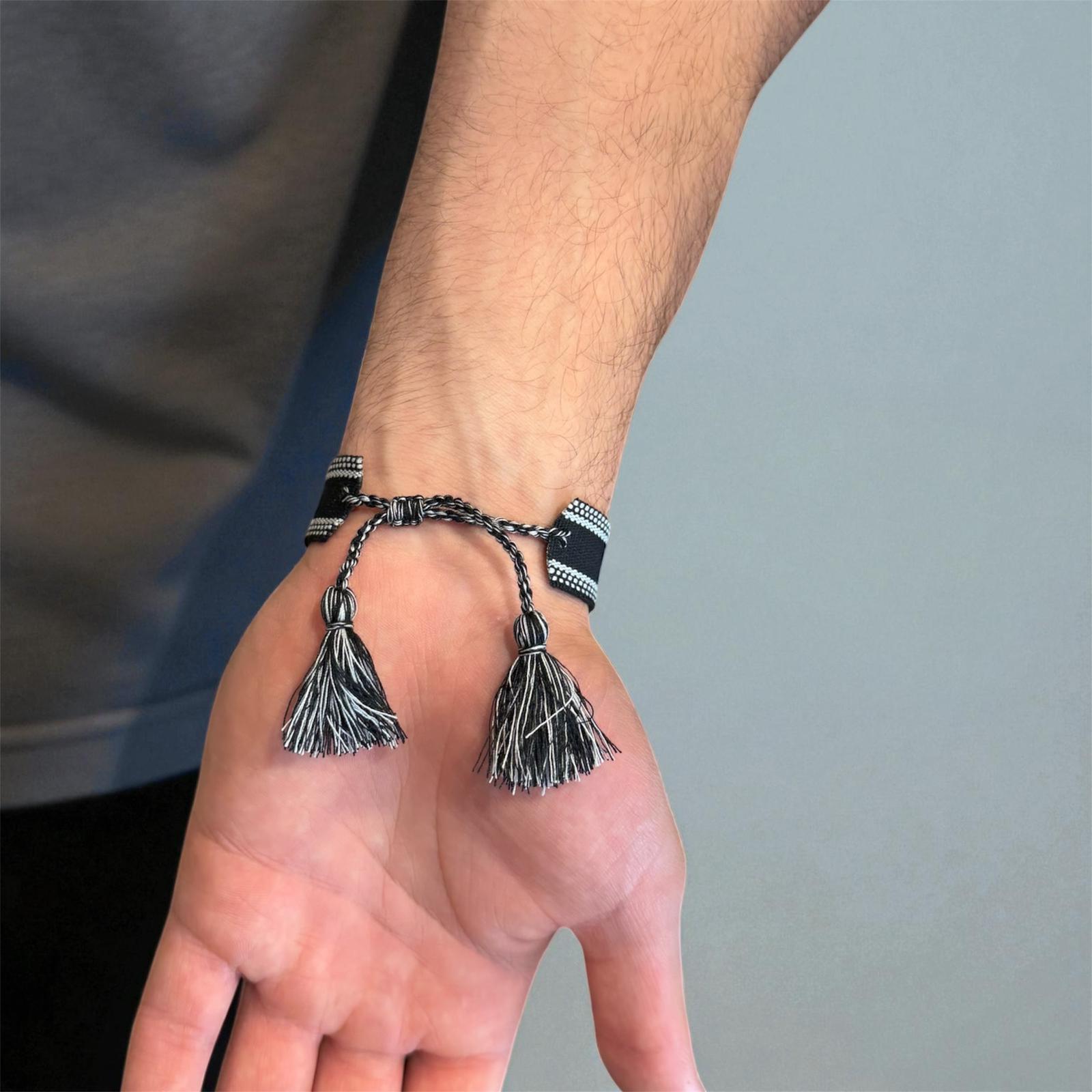 Embroidery Palestine Woven Bracelet with Tassels