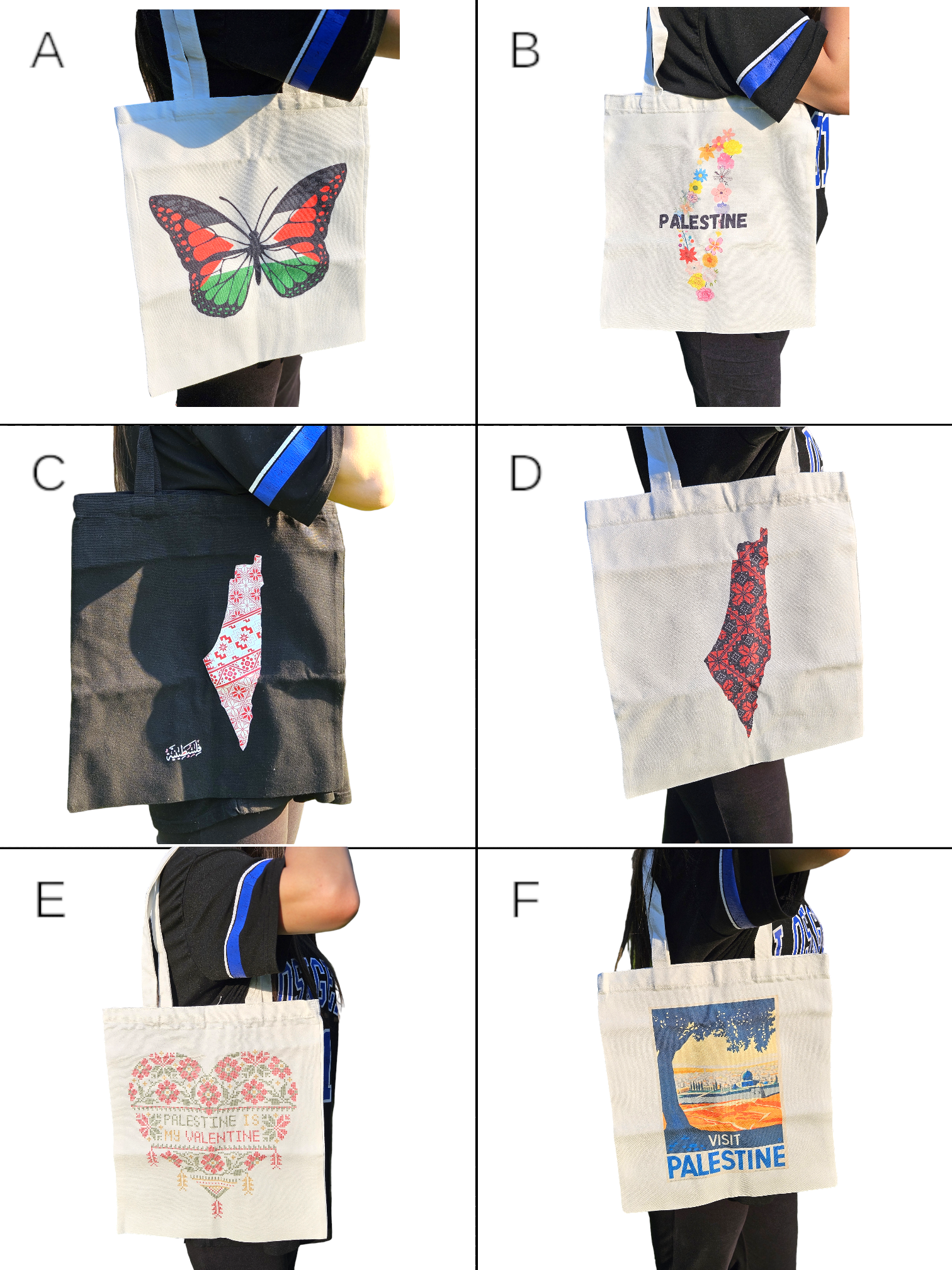 Palestine Canvas Tote Bags - 6 Unique Styles to Choose From