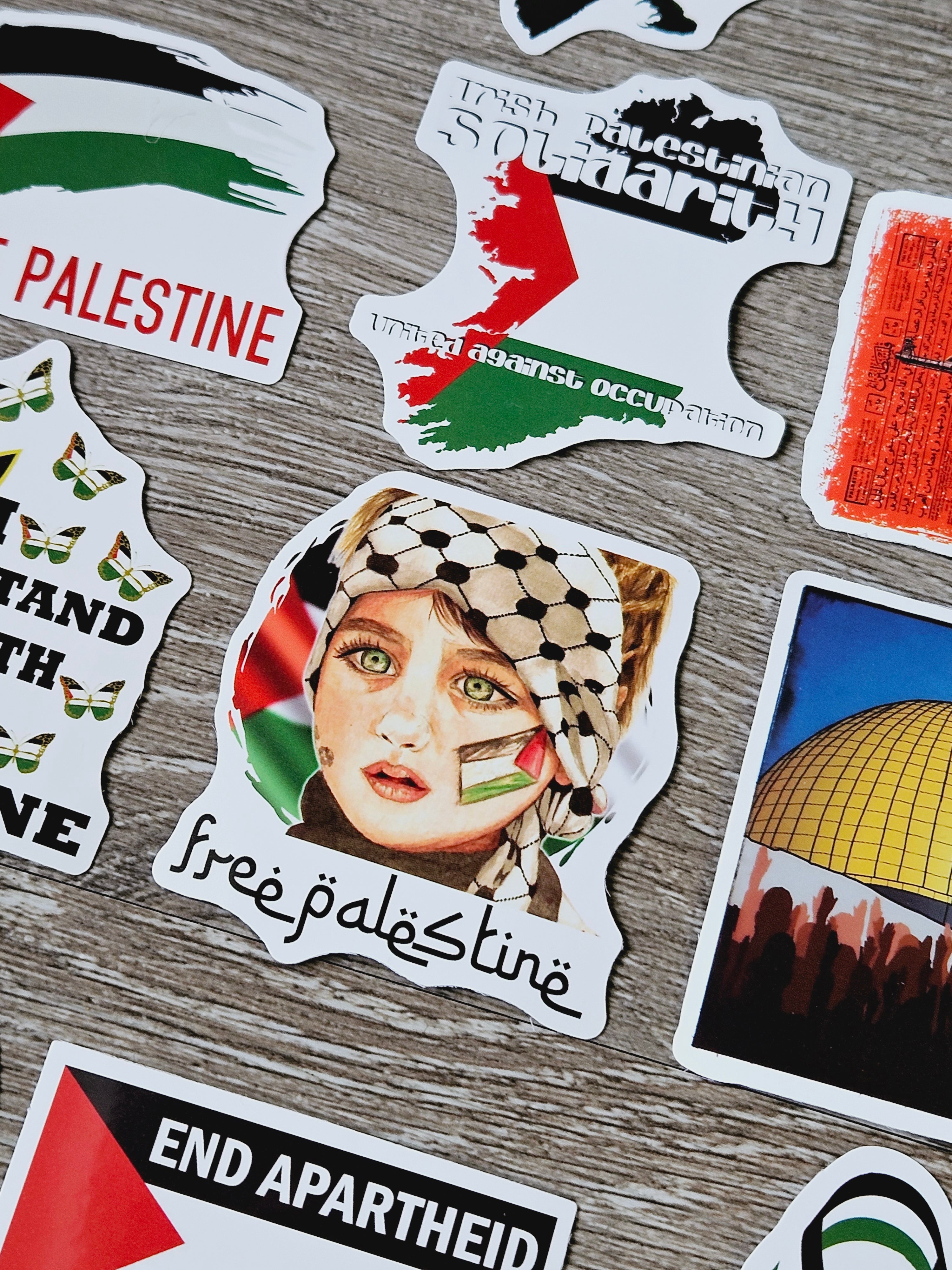 Palestine Stickers - 50 pack Palestinian stickers decals vinyl waterproof - Habibi Heritage