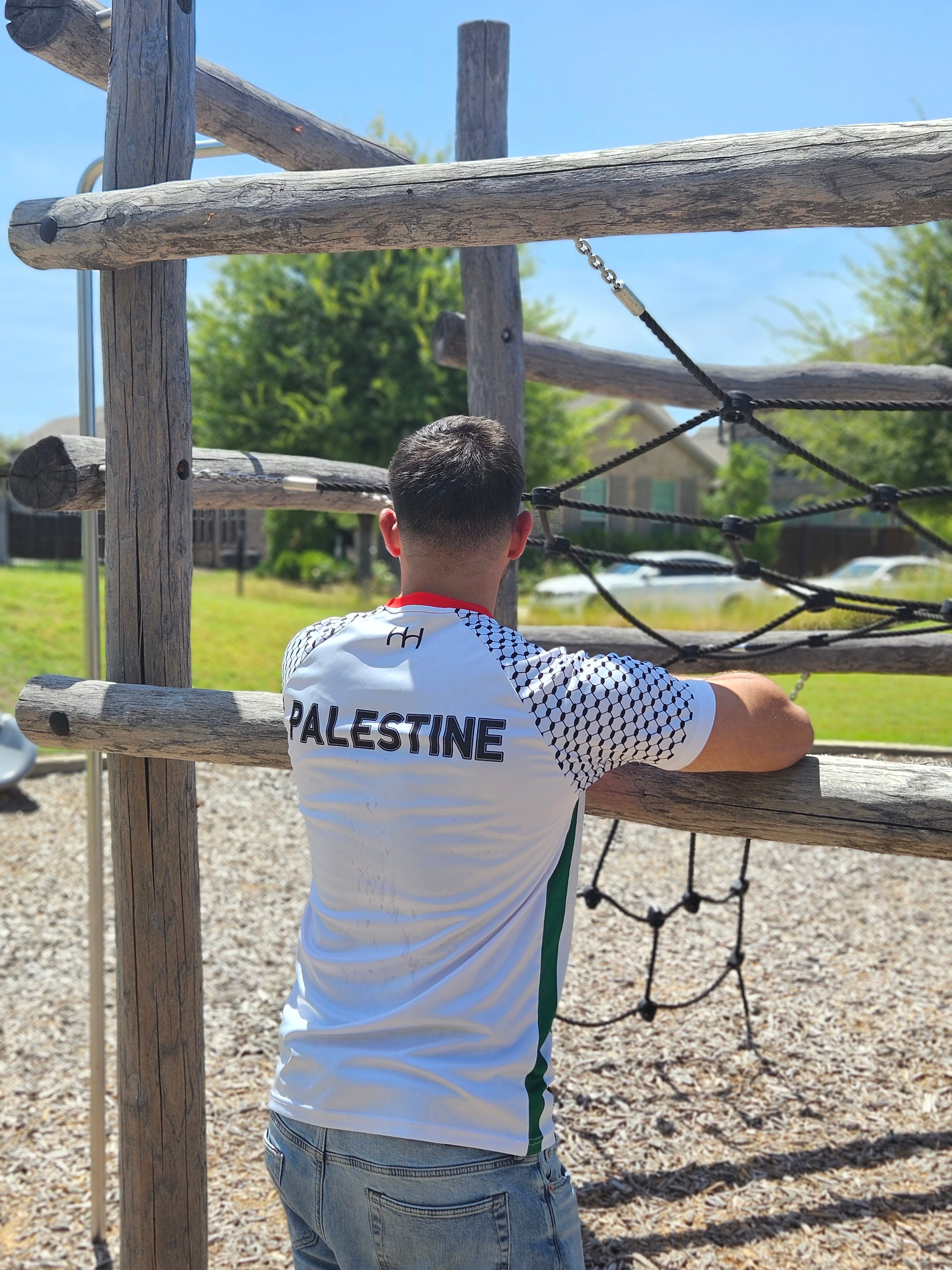 New Palestine Soccer Jersey Dri-Fit - 2 Styles keffiyeh Sleeves Embroidery
