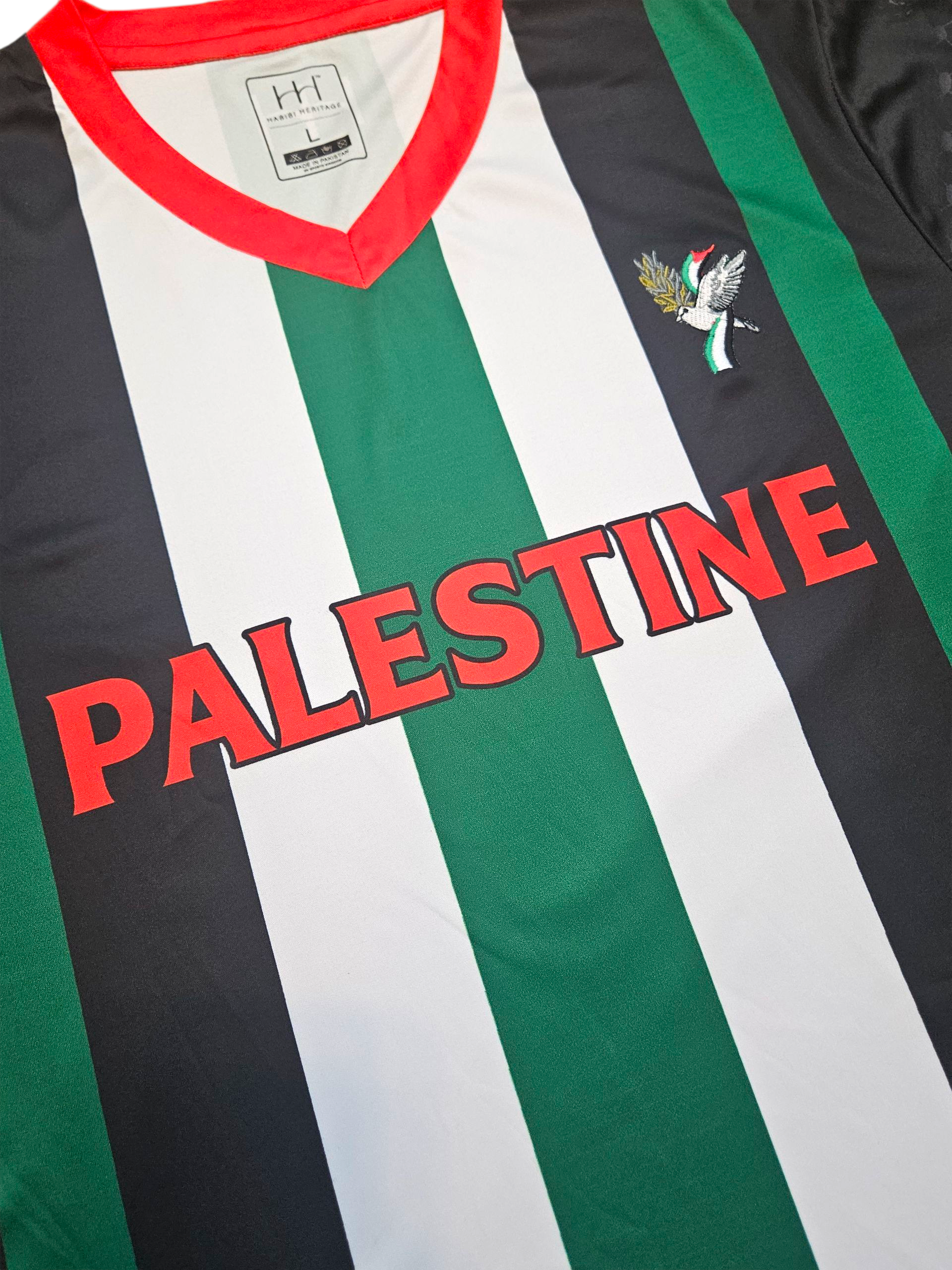 New Palestine Soccer Jersey Dri-Fit - 2 Styles keffiyeh Sleeves Embroidery
