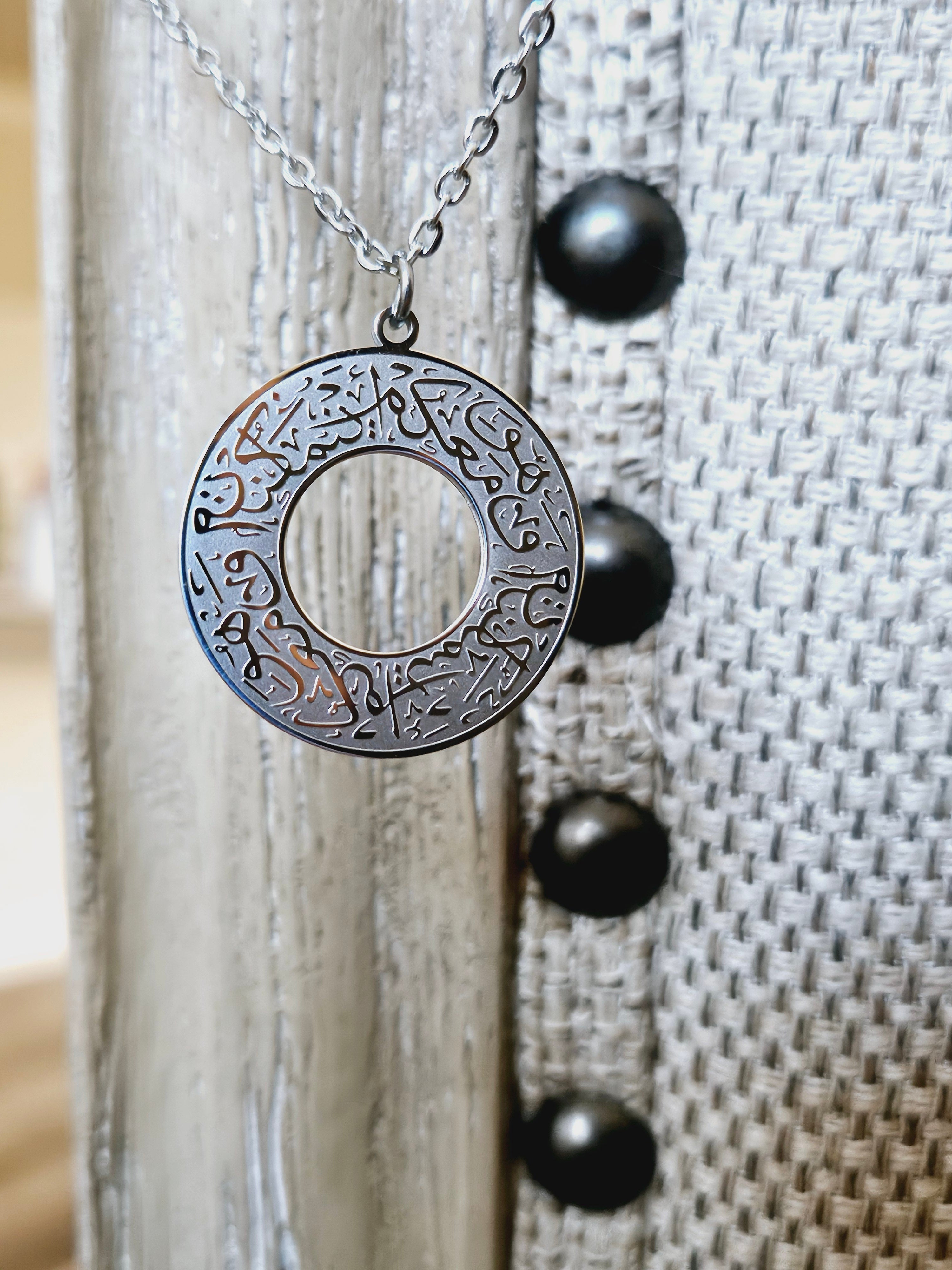 "God Is With You Wherever You Are" Round Necklace