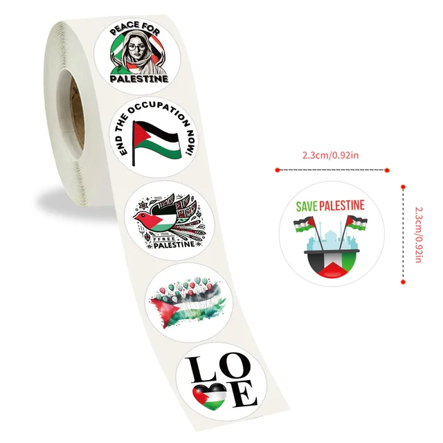 500 Count Roll Palestine Stickers - Palestinian stickers