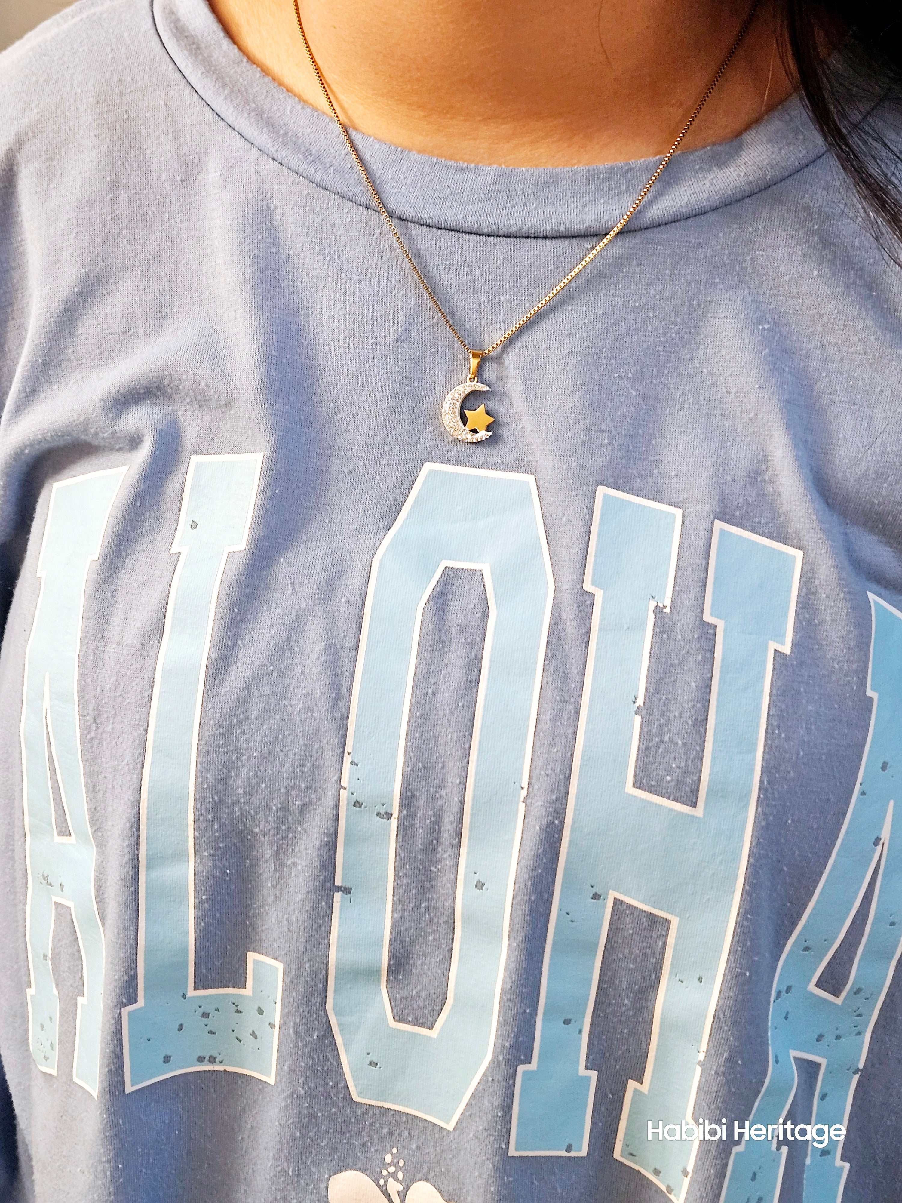 Moon and Star Necklace