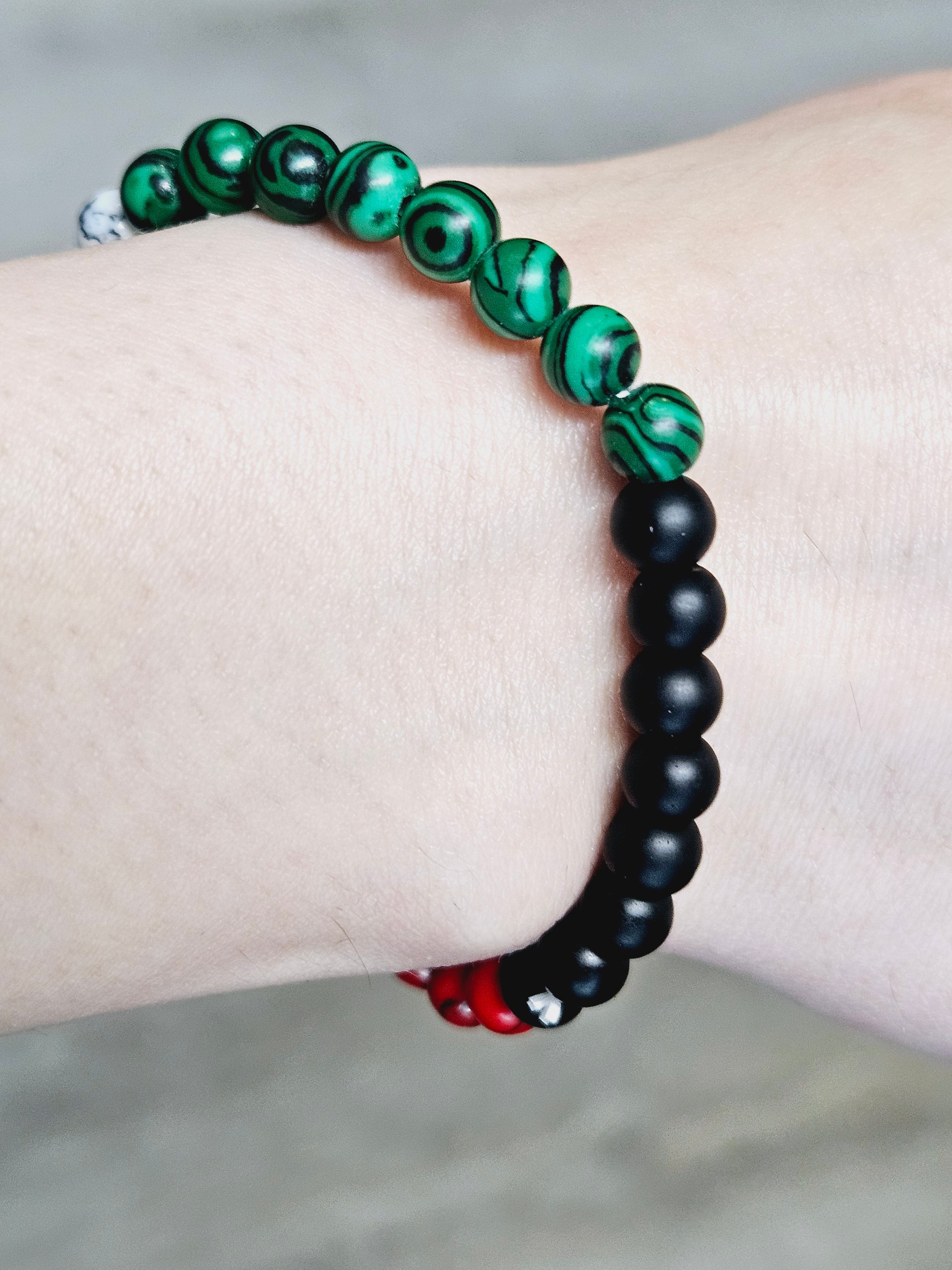 Palestine Stretch Natural Stone Bead Bracelet - Habibi Heritage