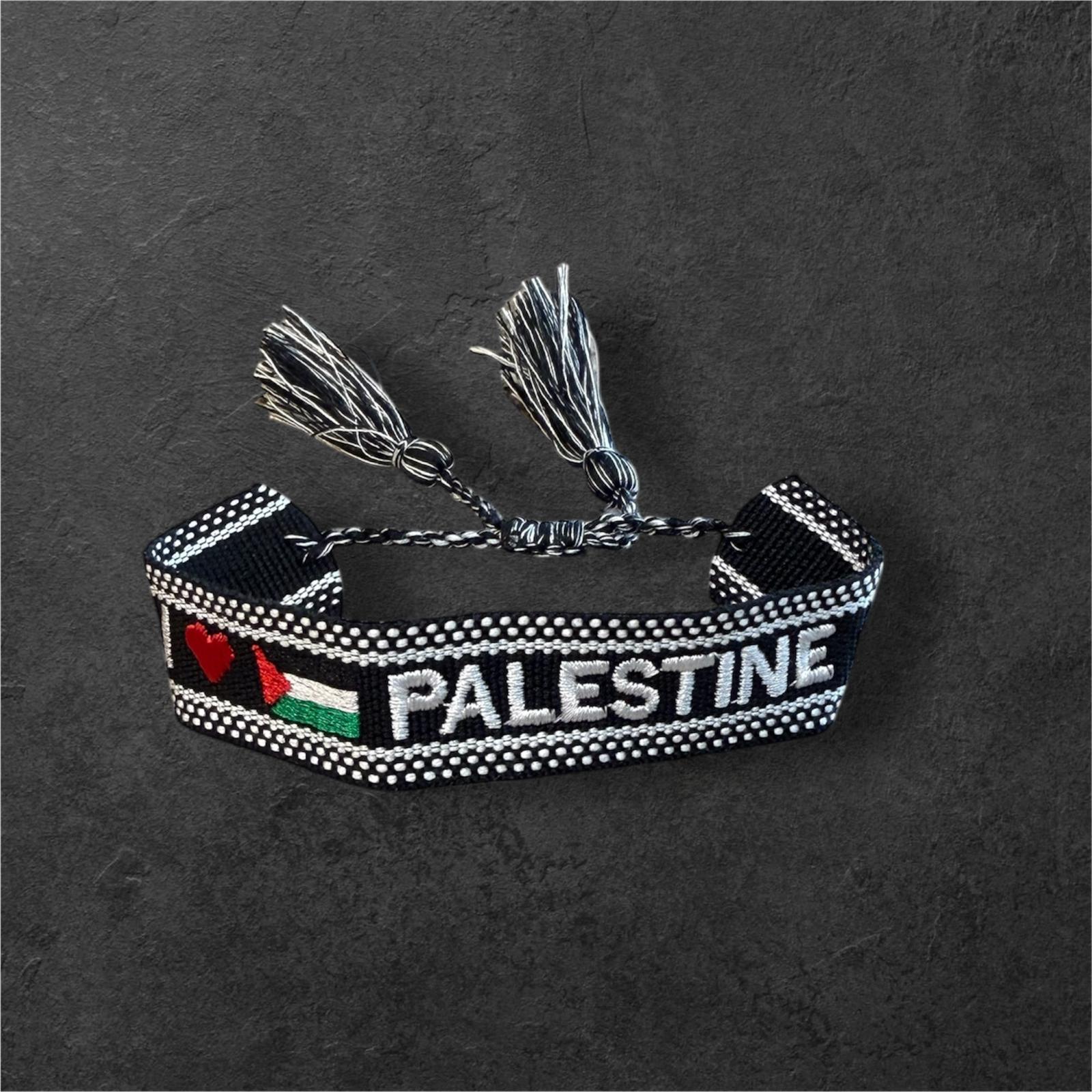 Embroidery Palestine Woven Bracelet with Tassels