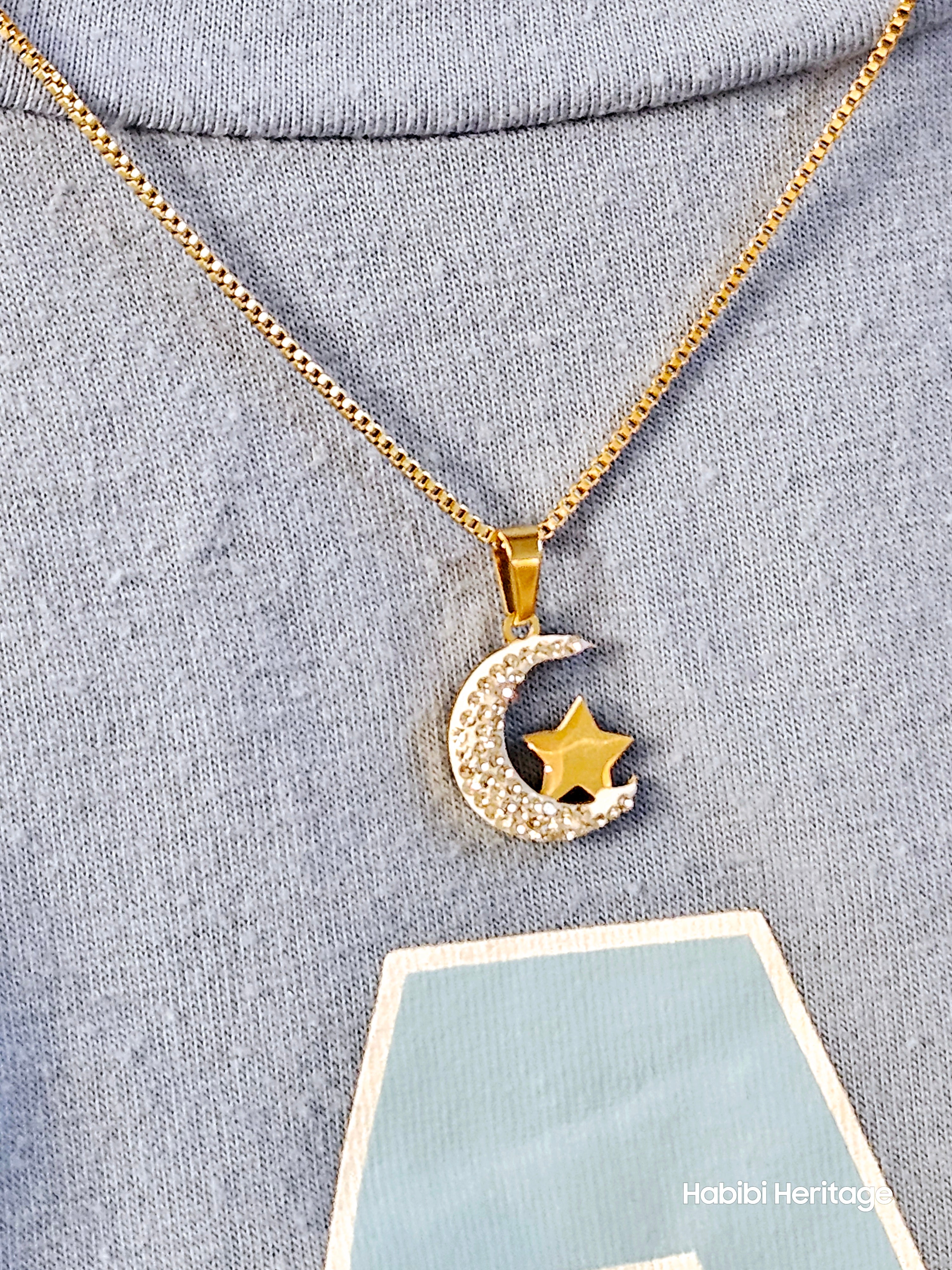 Moon and Star Necklace