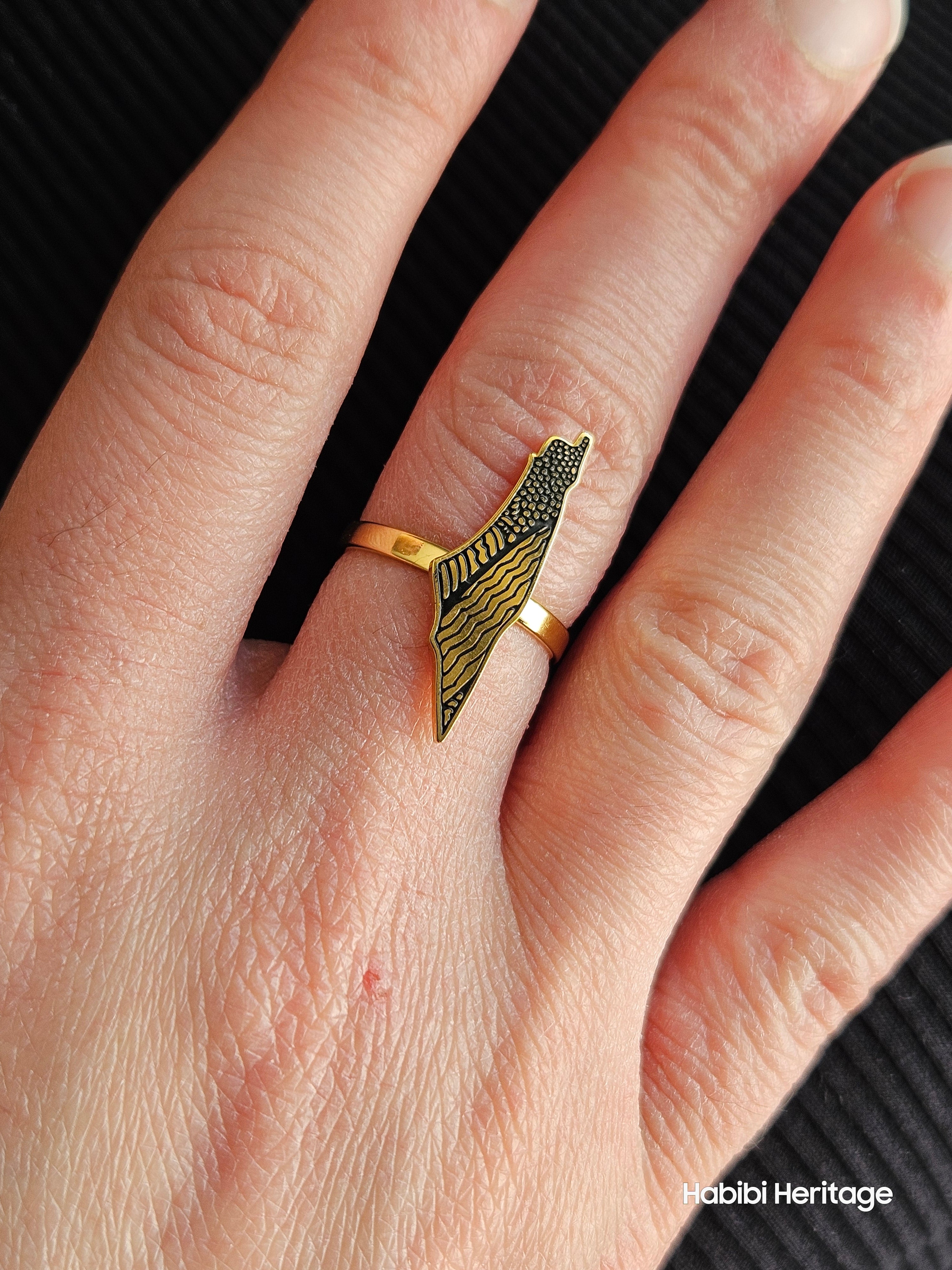 Palestine Keffiyeh Ring Adjustable Size - Habibi Heritage