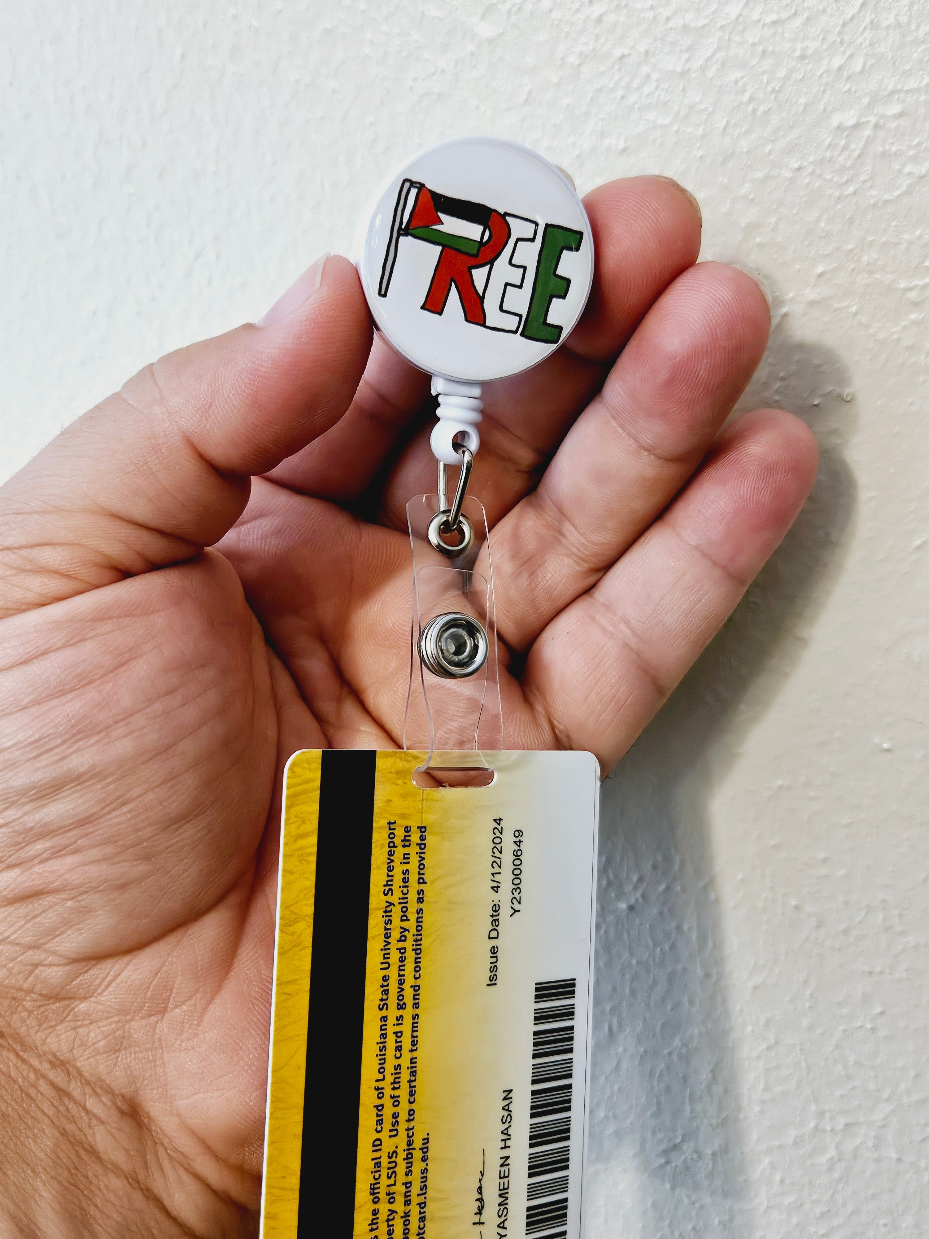 Palestine Retractable Badge Holders ID Card Holder Reels