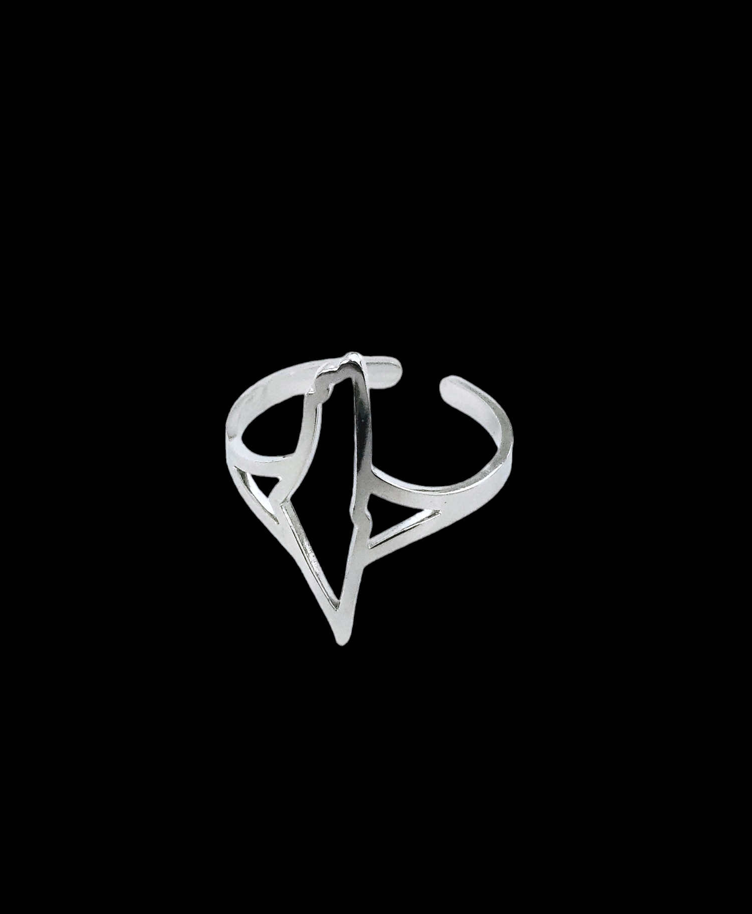 Palestine Hollow Ring Adjustable Size - Habibi Heritage