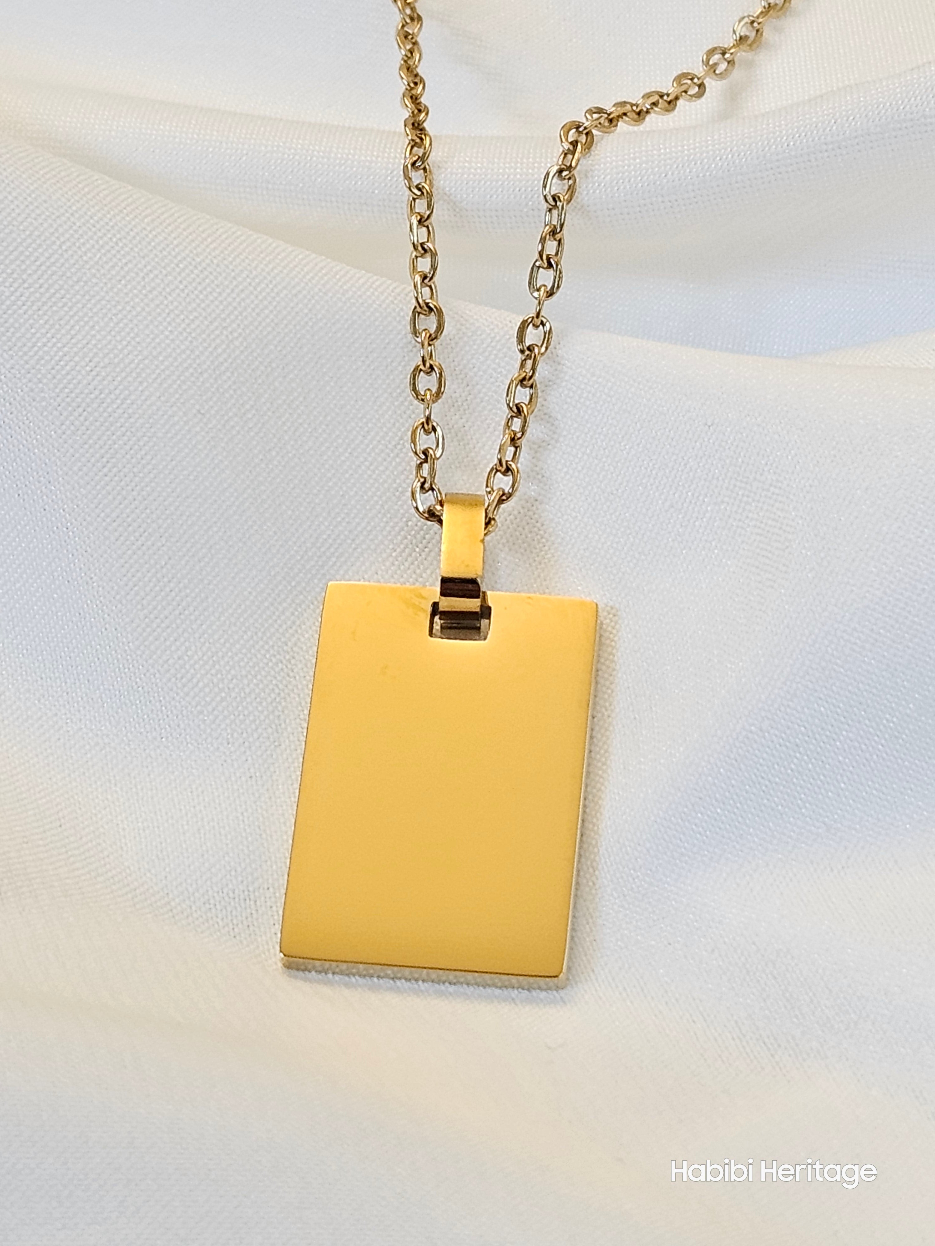 Rectangular Gold Blank Necklace