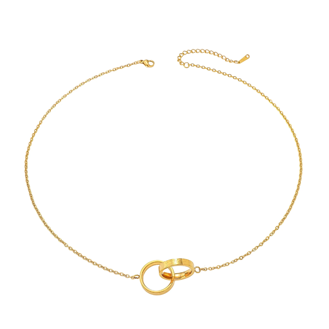 Double Ring Interlocked Ayatul Kursi Necklace - Islamic Jewelry