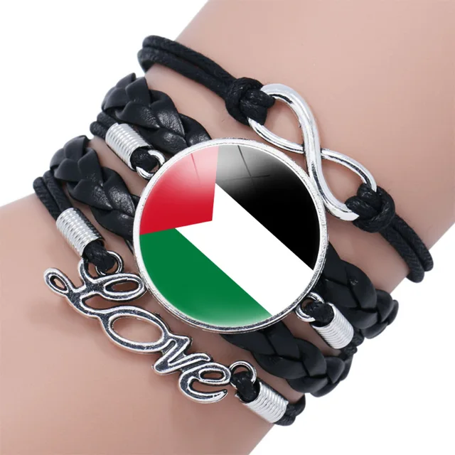 Palestine Bracelets Multilayered Leather Band Free Palestine Beads Love Palestine Bracelet