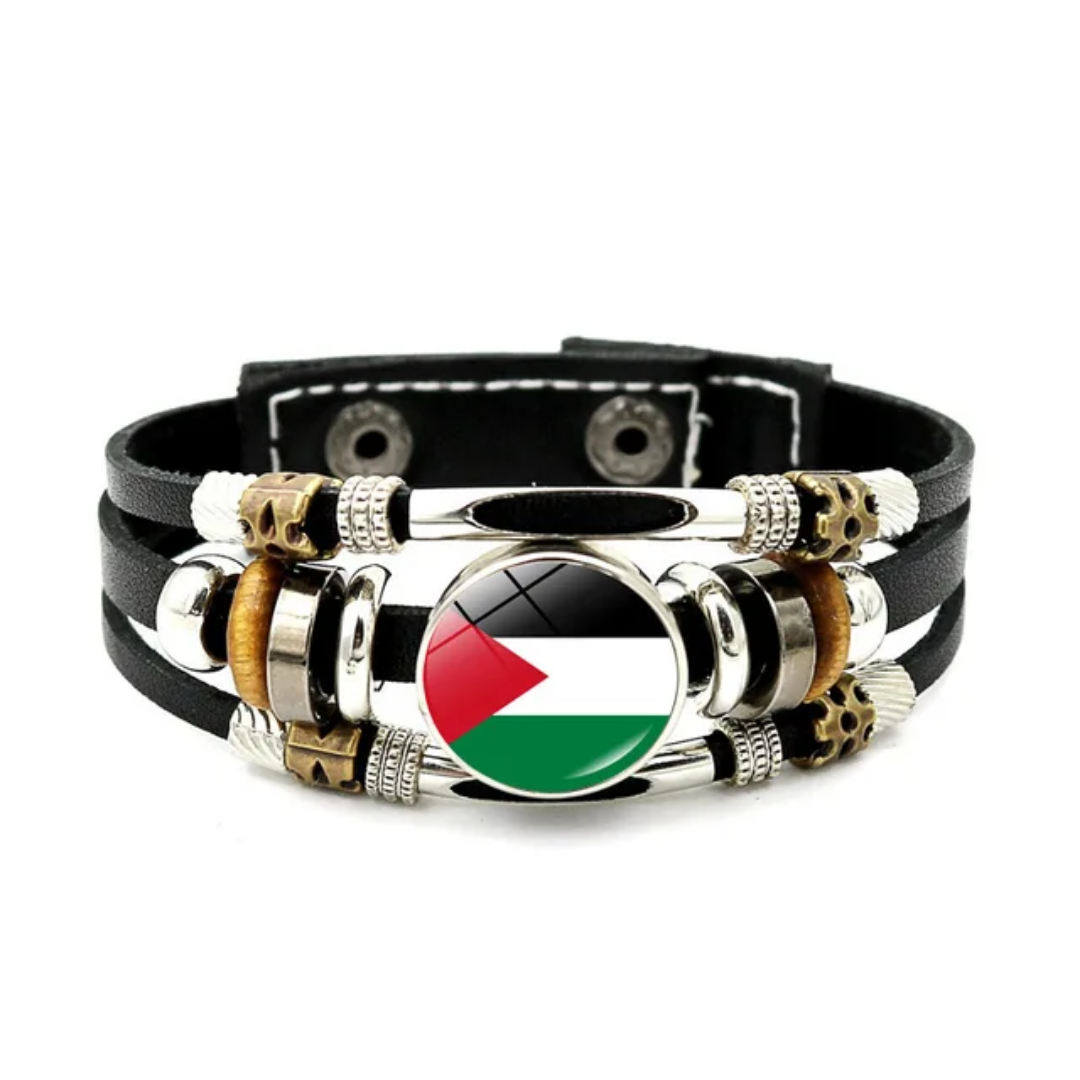 Palestine Bracelets Multilayered Leather Band Free Palestine Beads Love Palestine Bracelet