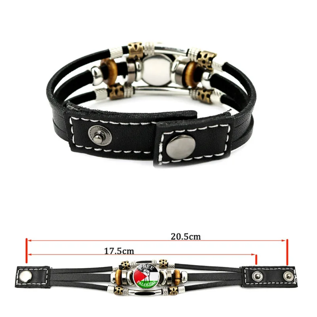 Palestine Bracelets Multilayered Leather Band Free Palestine Beads Love Palestine Bracelet