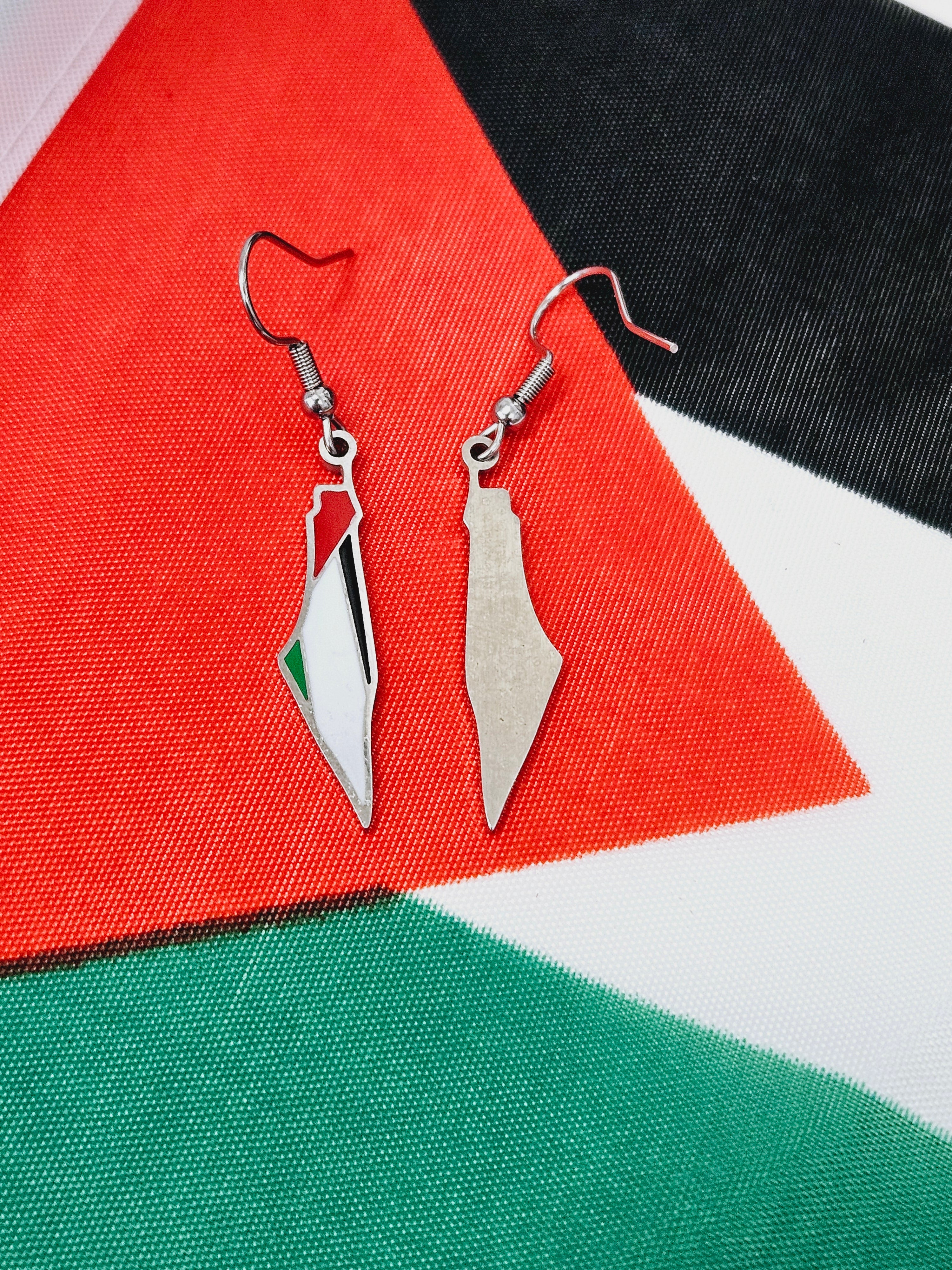 Palestine Map Flag Earrings - Habibi Heritage