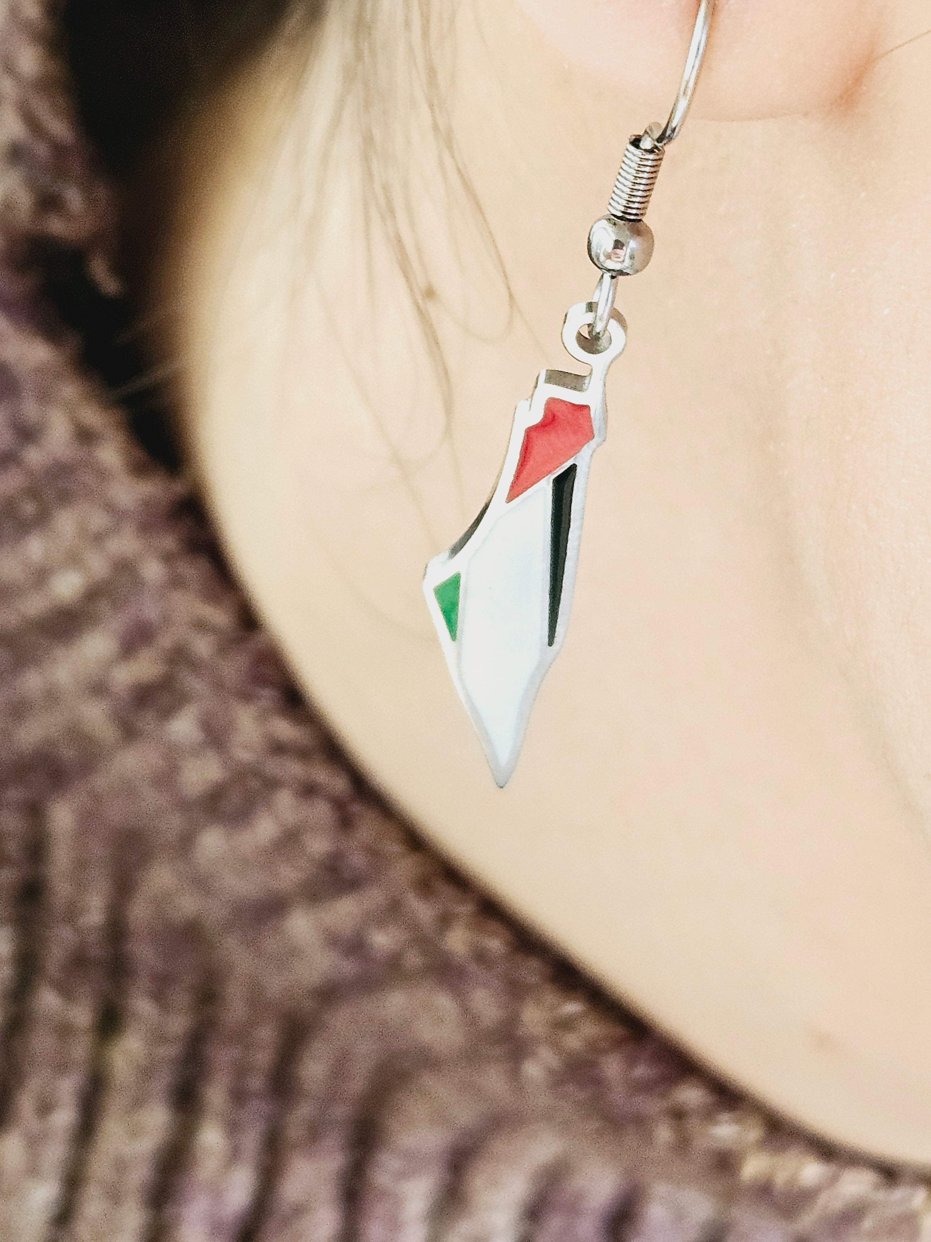 Palestine Map Flag Earrings - Habibi Heritage