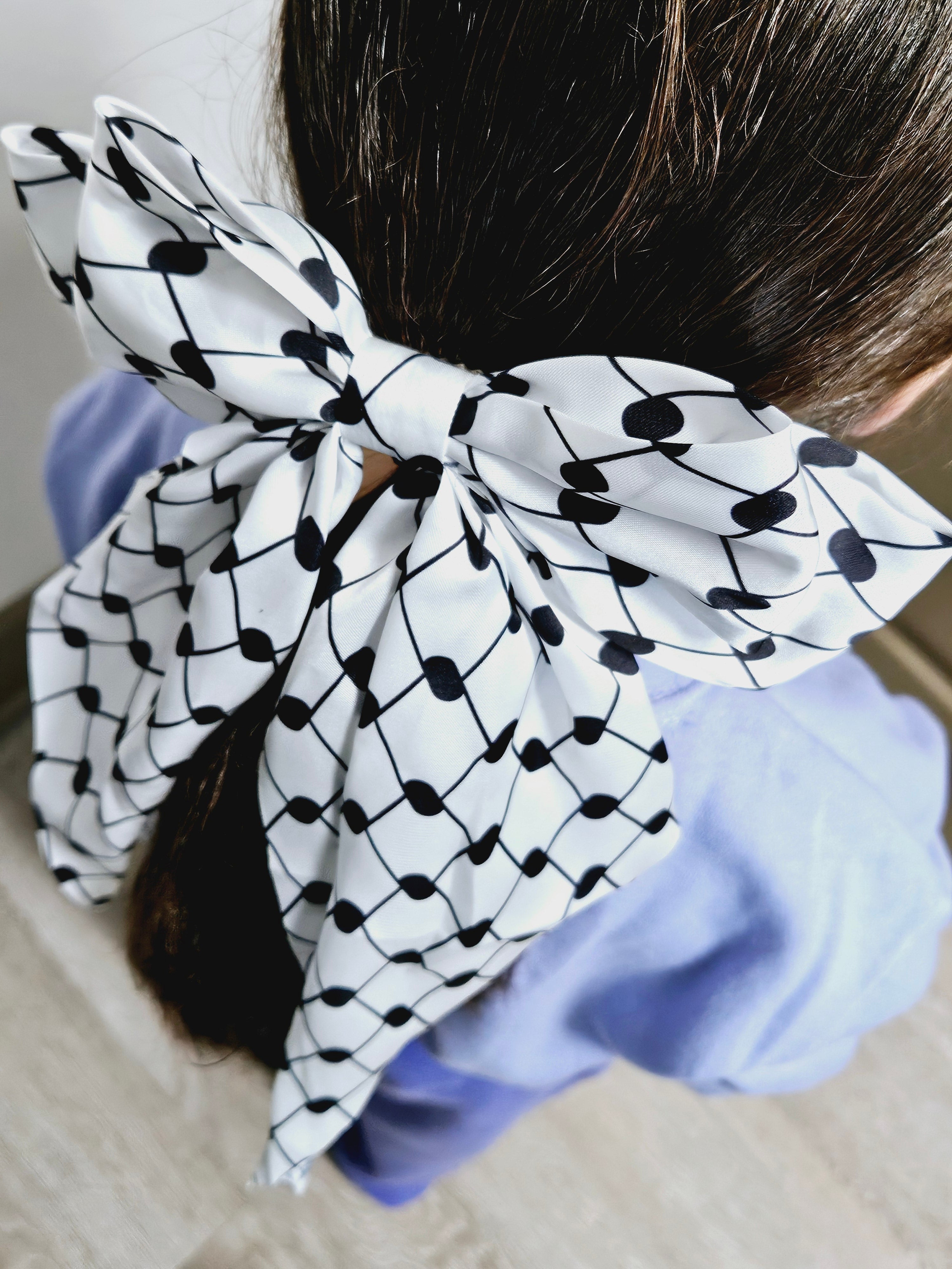 Keffiyeh Hatta Bow Hair Bows Accessory Bow with Tail - Habibi Heritage