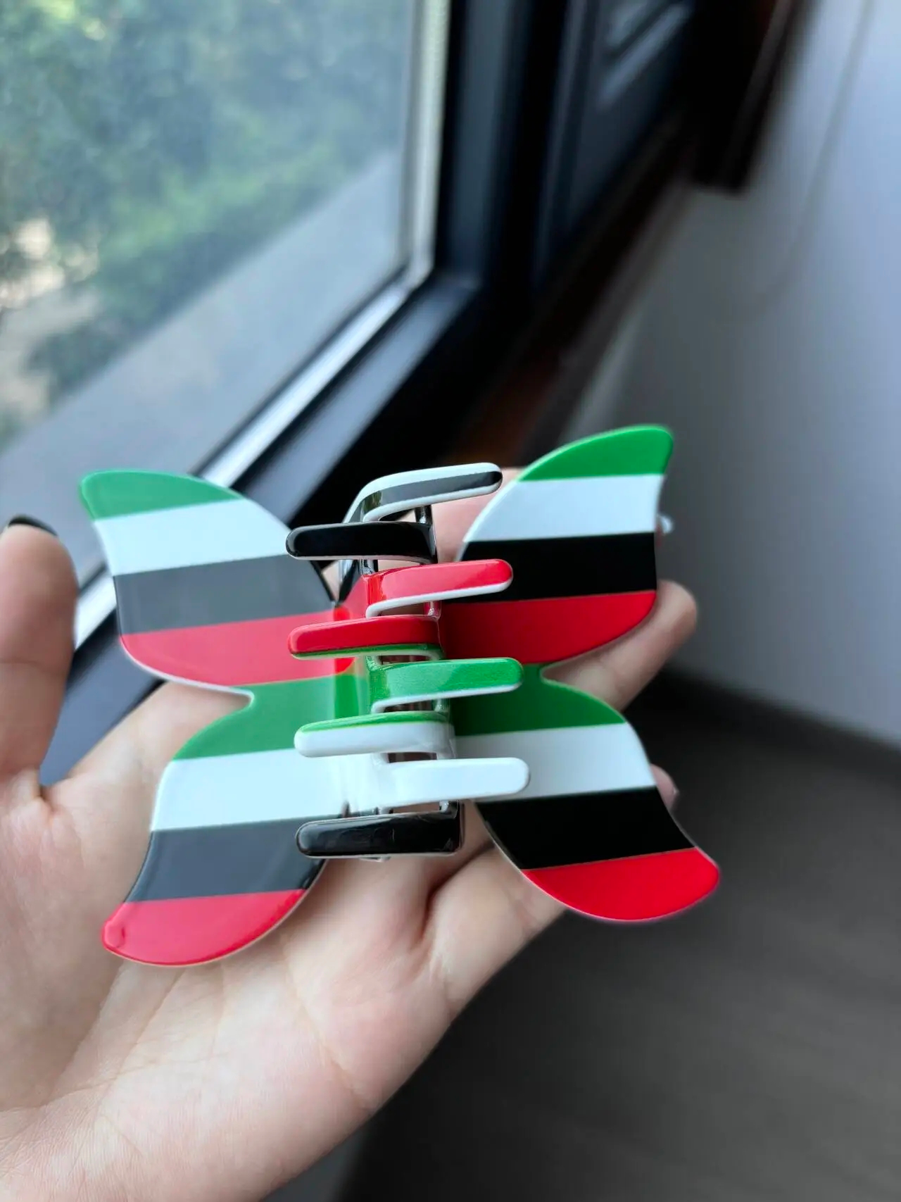 Palestine Hair Clip Red Greeen White Black Hair Claw