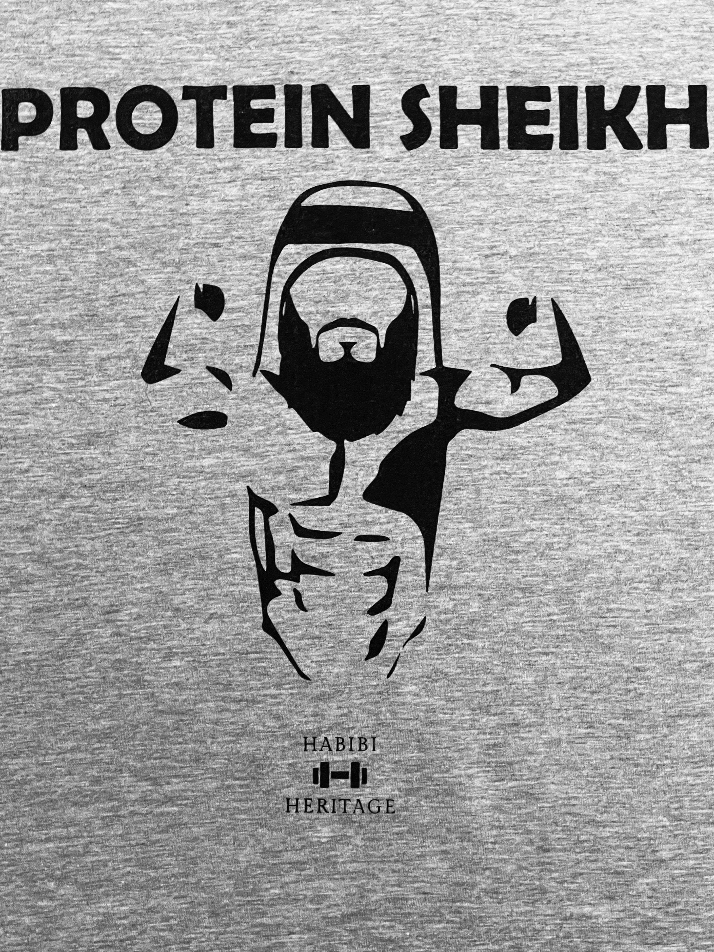 Protein Sheikh Funny Gym workout Shirt (protein shake) - Habibi Heritage
