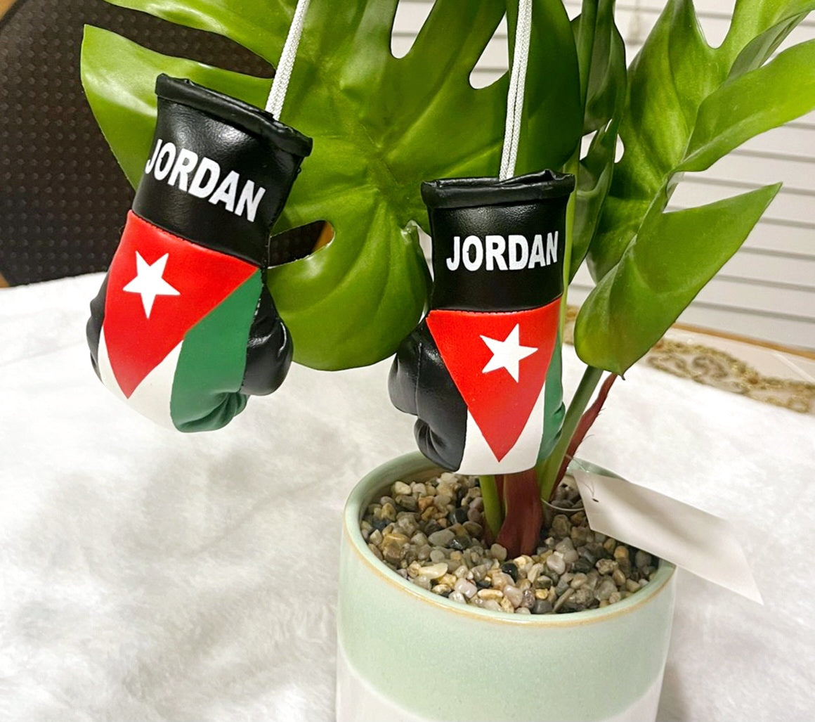 Jordan Flag Mini Boxing Gloves For Hanging - Habibi Heritage