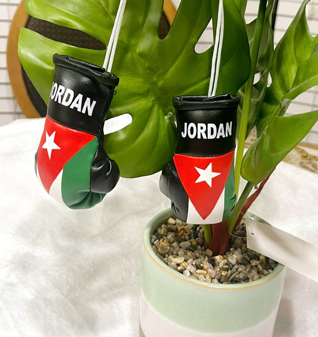 Jordan Flag Mini Boxing Gloves For Hanging - Habibi Heritage