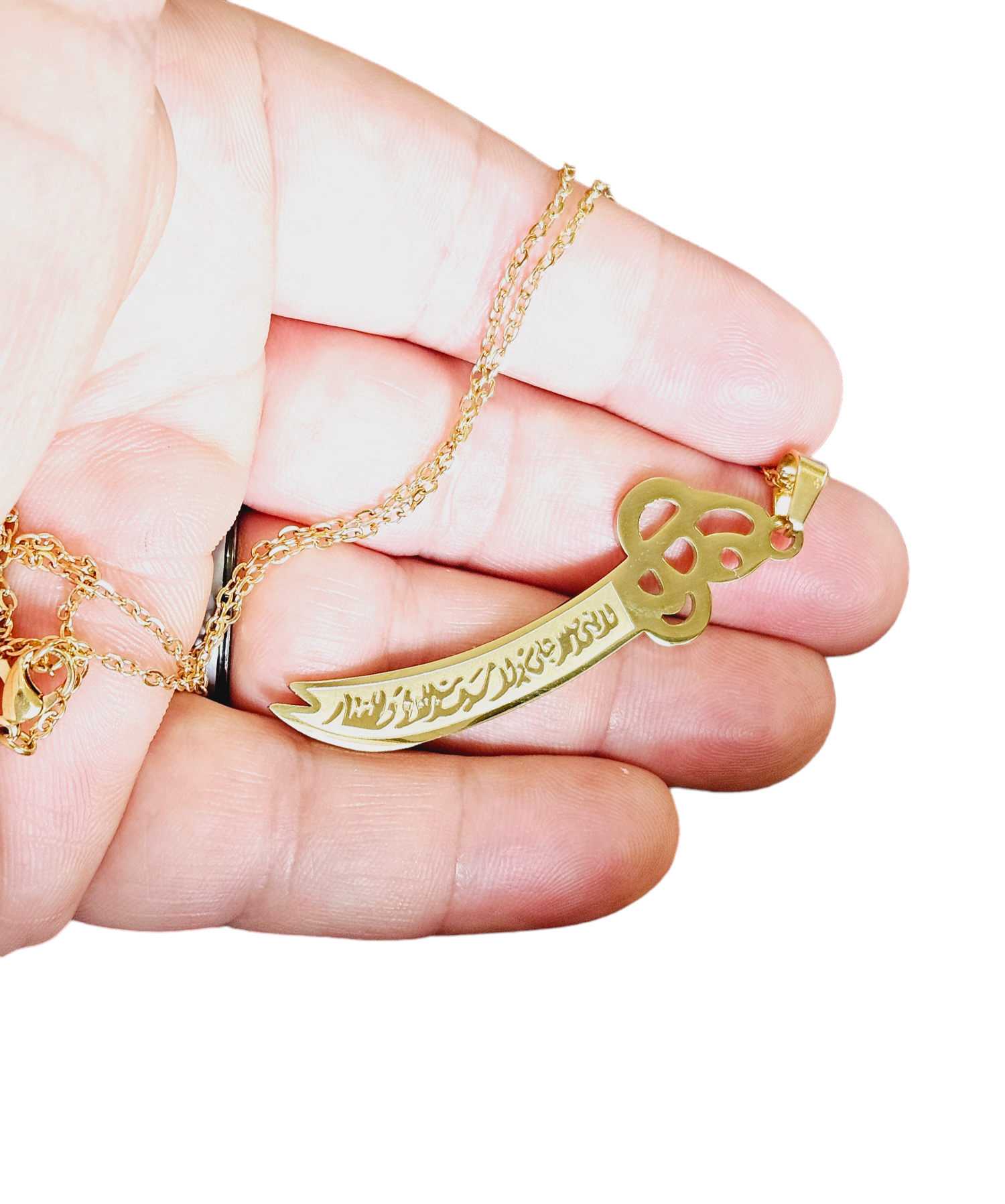 "There is no boy but Ali and no sword but Zulfiqar" Necklace