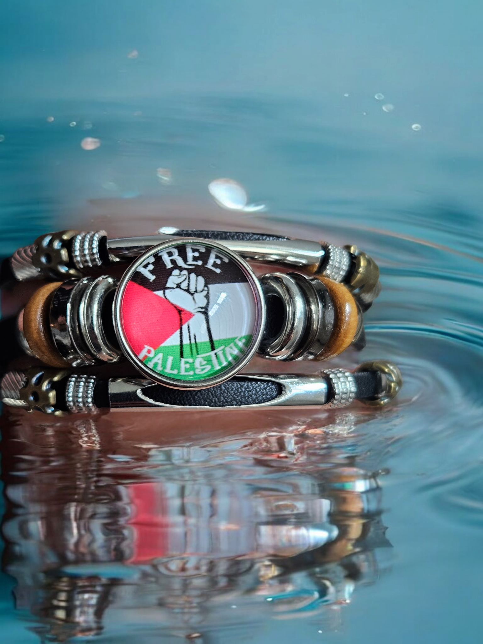 Palestine Bracelets Multilayered Leather Band Free Palestine Beads Love Palestine Bracelet