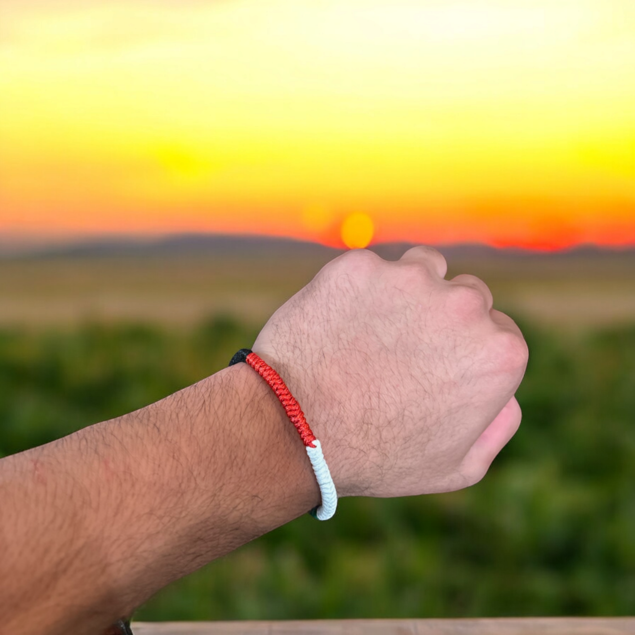 Braided Palestine Colors Adjustable Bracelet