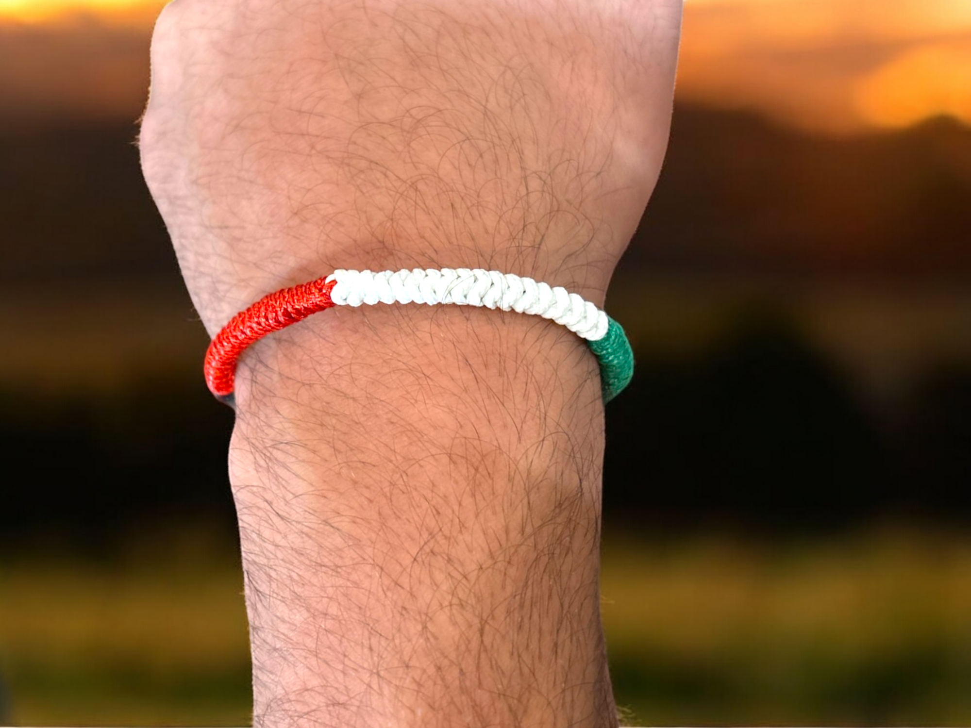 Braided Palestine Colors Adjustable Bracelet