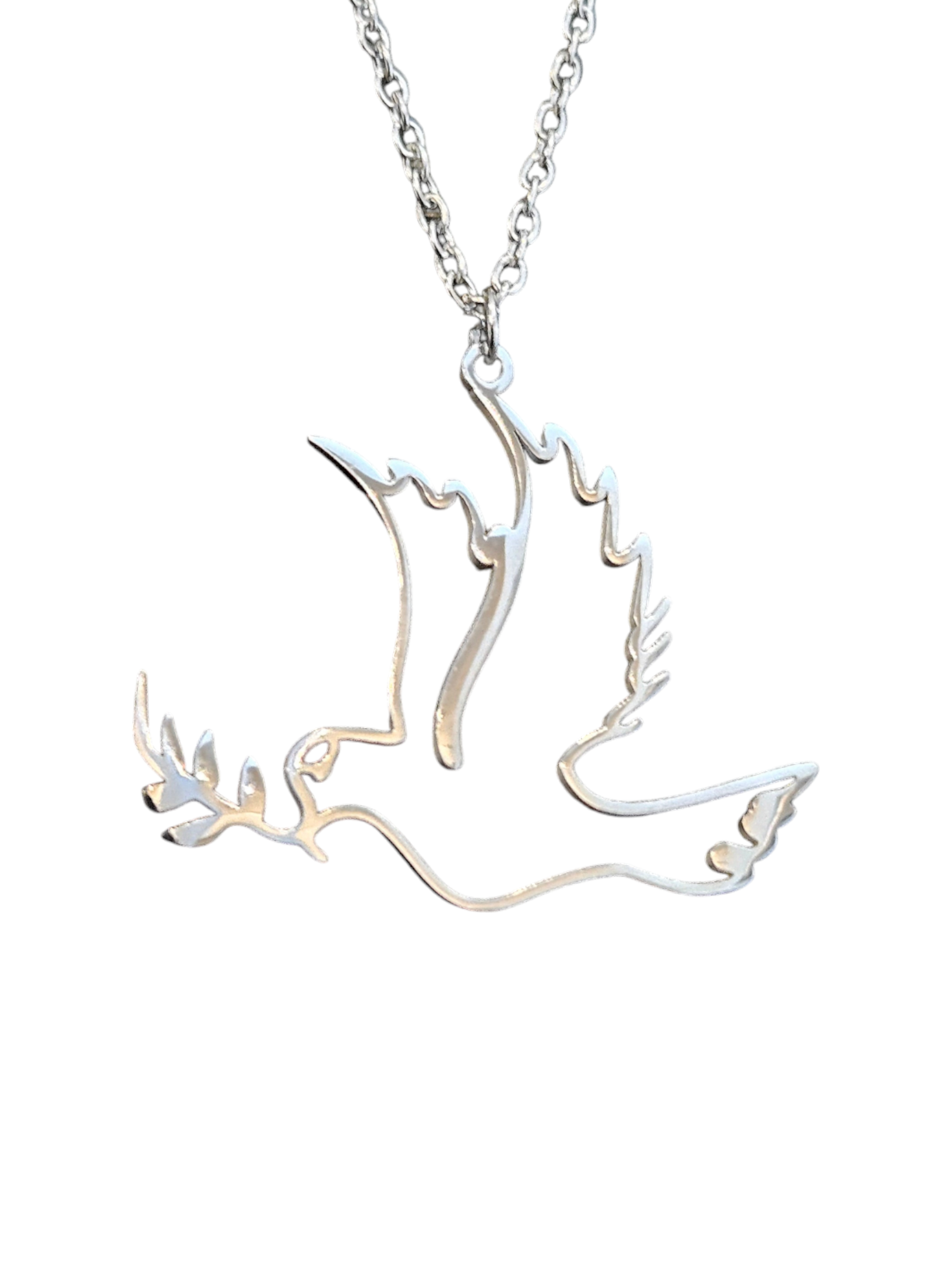 Bird with Olive Branch Necklace