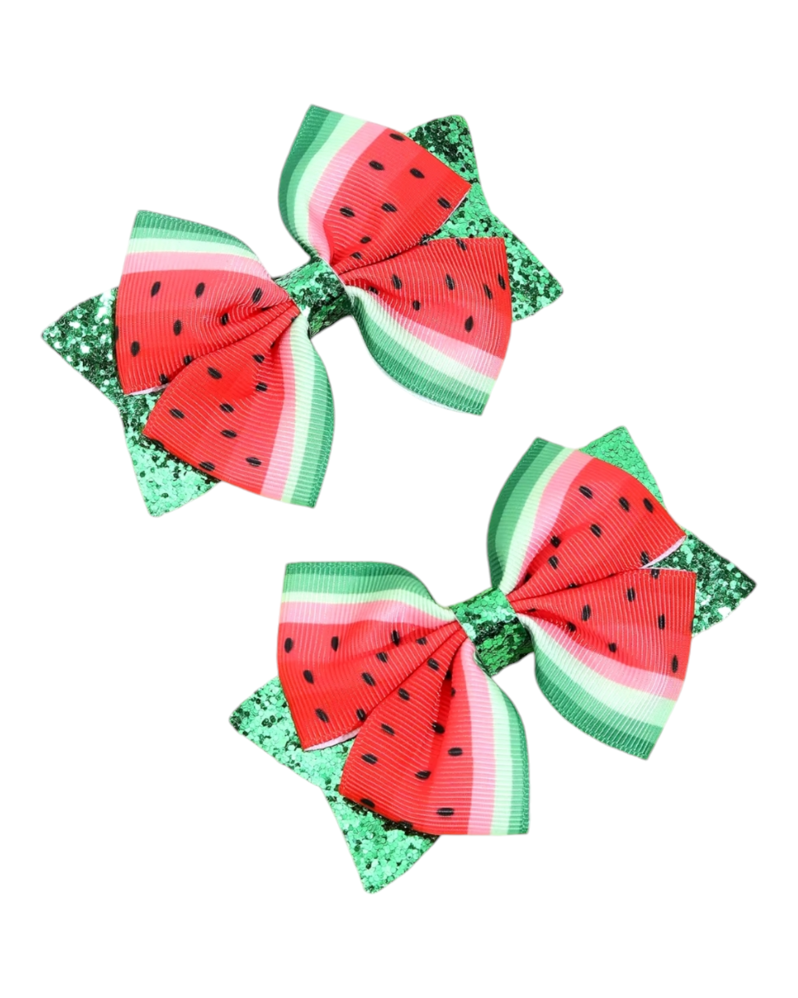 Watermelon Bow Hair Clips 2 pack