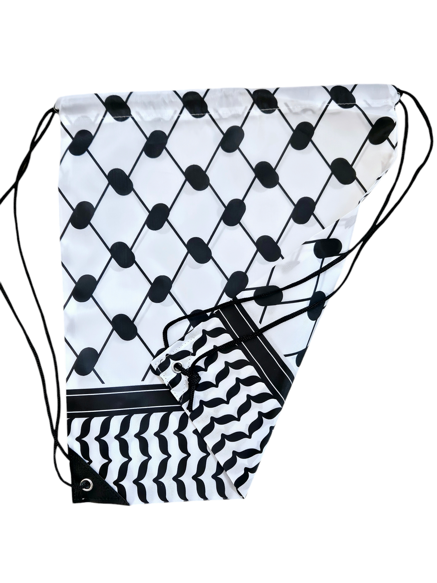 Palestine Keffiyeh Drawstring Bag Backpack Zipper kufiyah bag