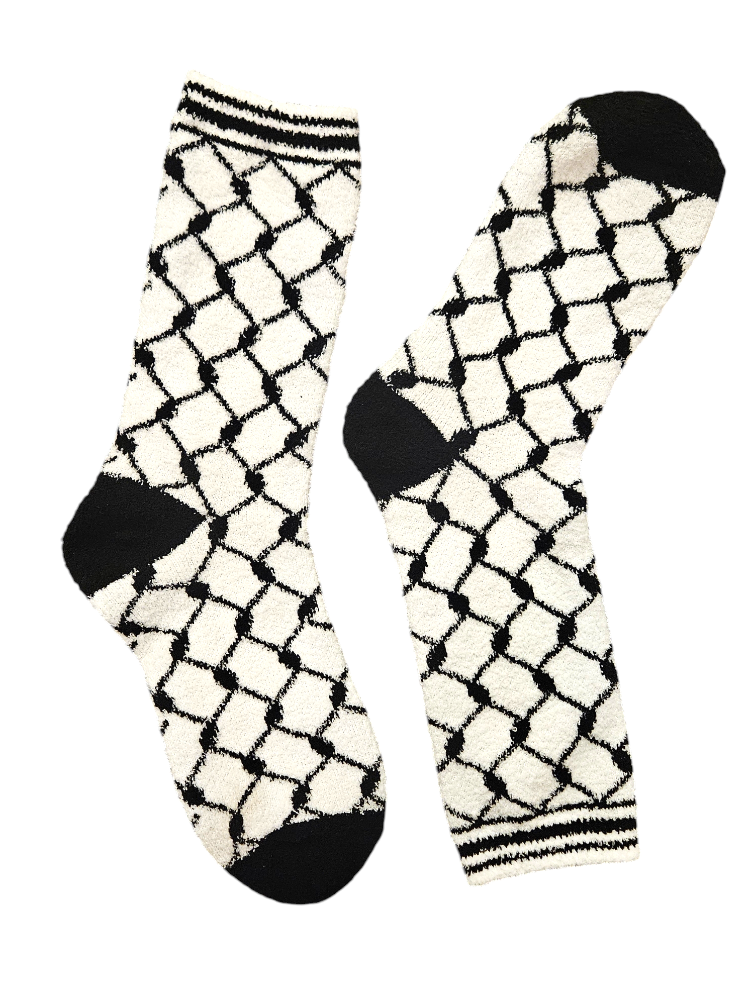 Fuzzy Keffiyeh Socks- Soft Cozy Comfortable sock