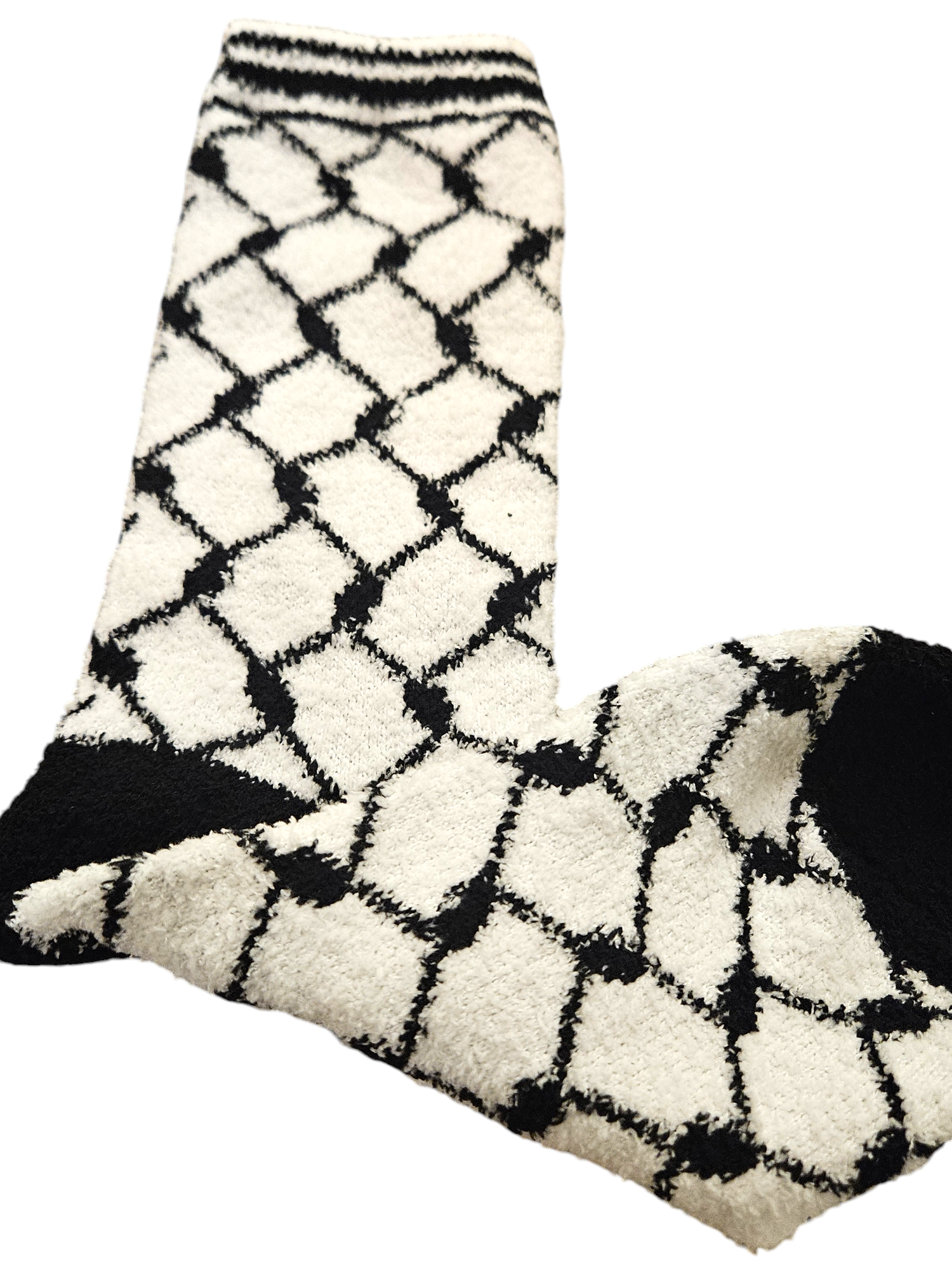 Fuzzy Keffiyeh Socks- Soft Cozy Comfortable sock