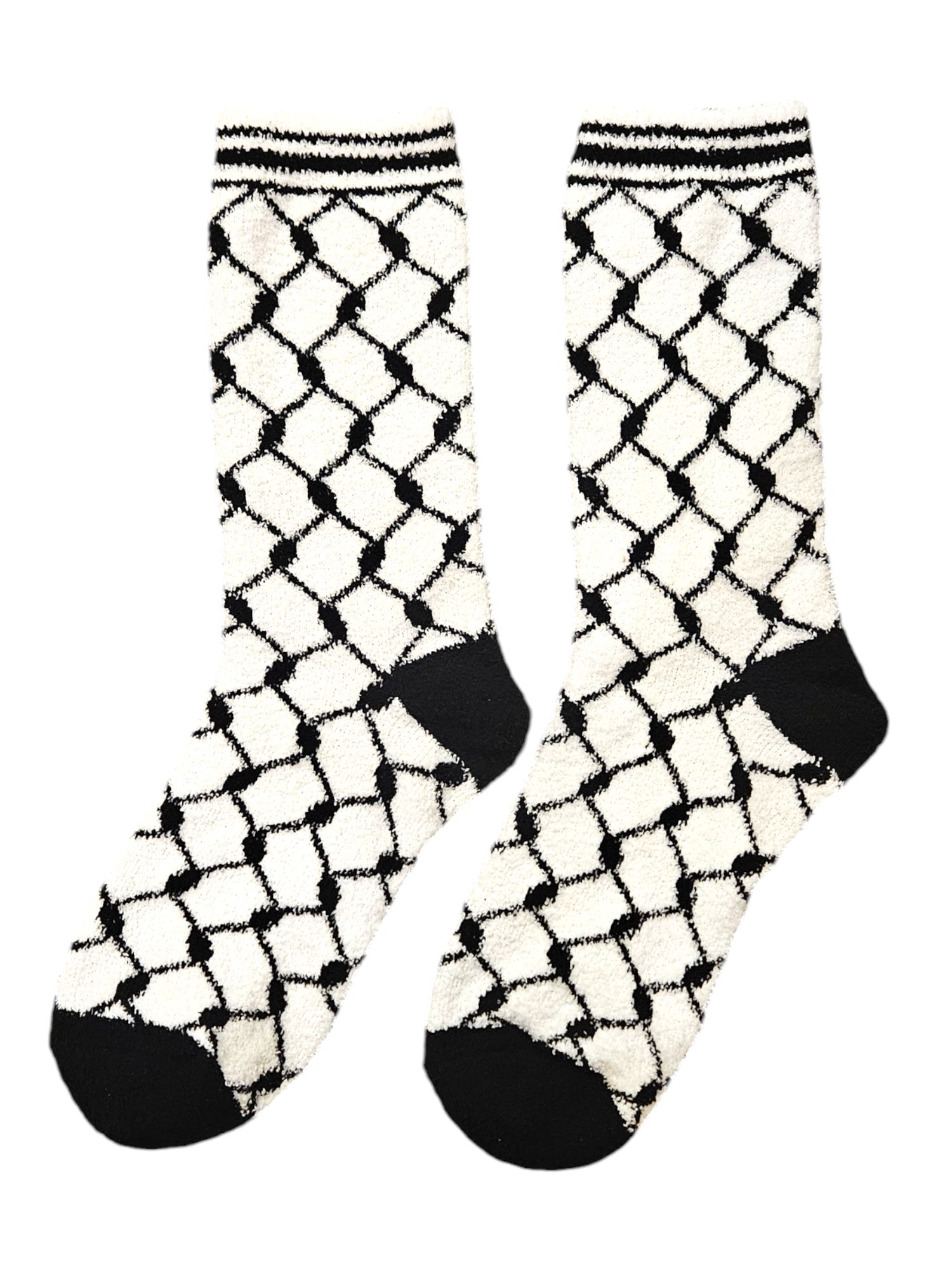 Fuzzy Keffiyeh Socks- Soft Cozy Comfortable sock