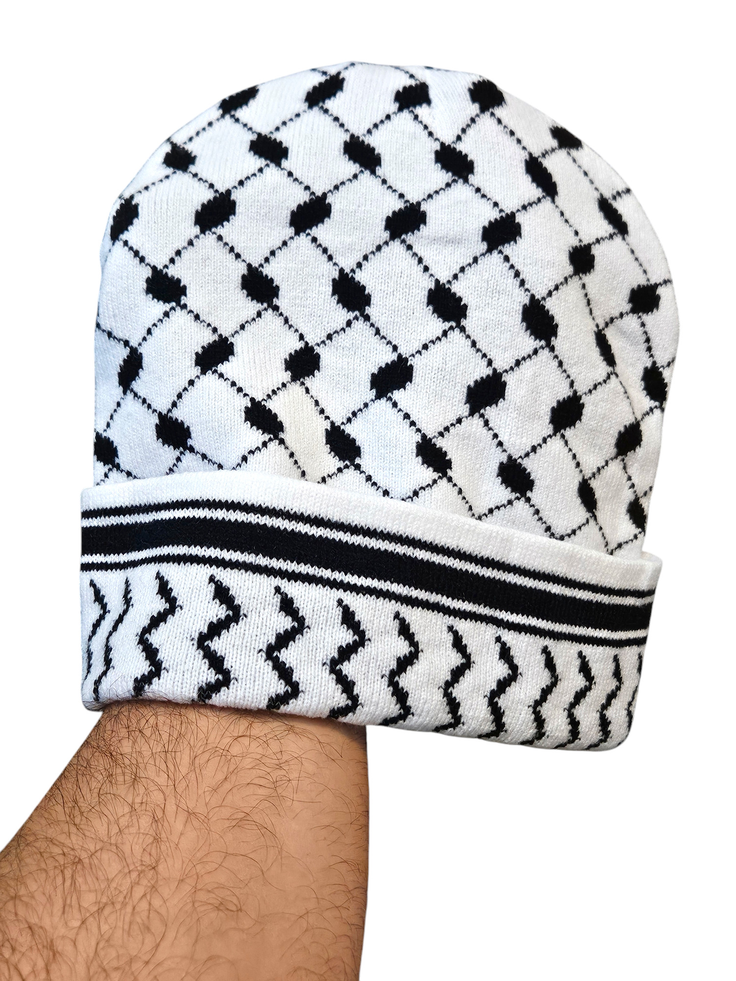 Keffiyeh Beanie Adult Size - Palestinian kufiya Hat