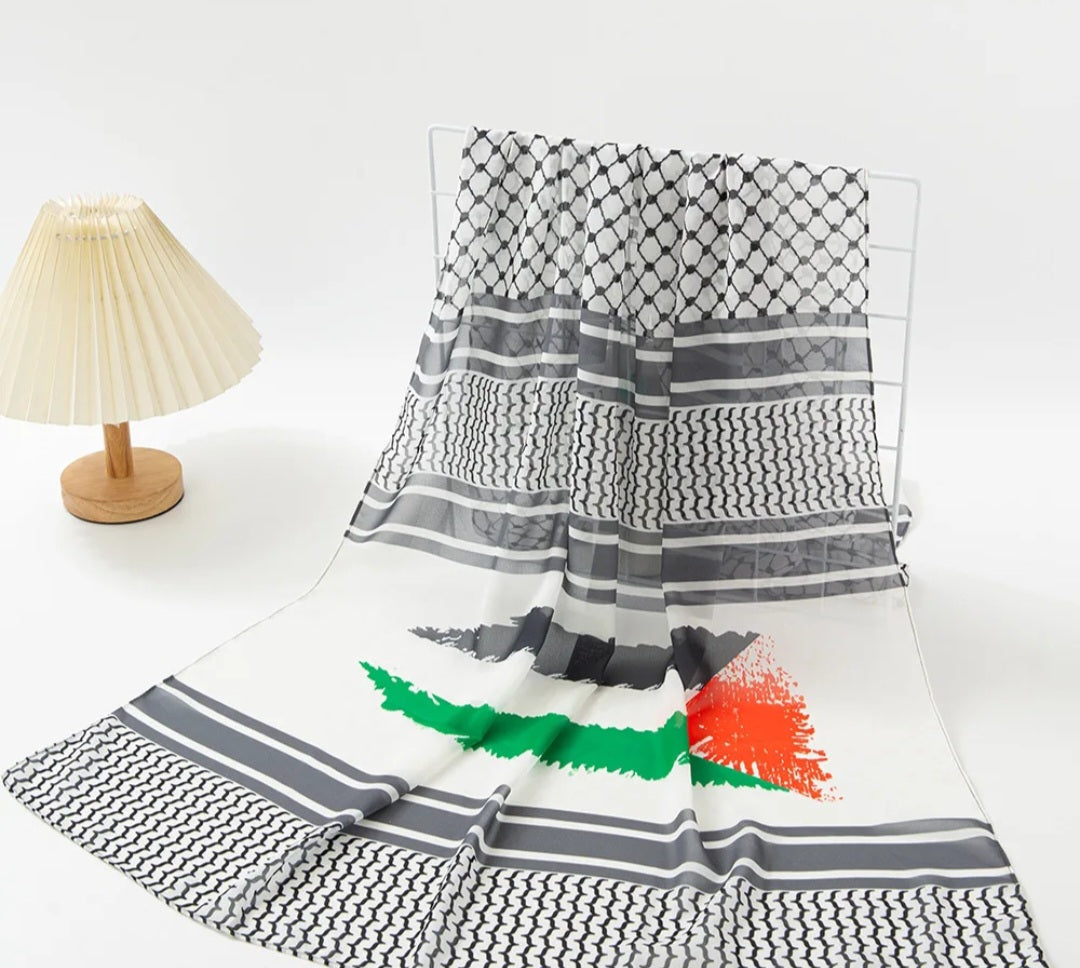 Keffiyeh Palestine Chiffon Hijab Scarf