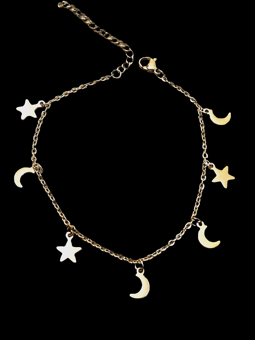 Moon and Star Anklet