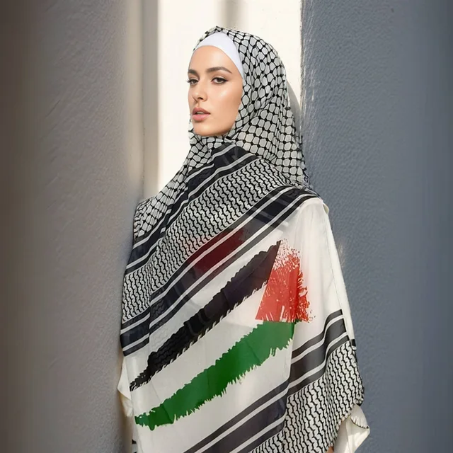 Keffiyeh Palestine Chiffon Hijab Scarf