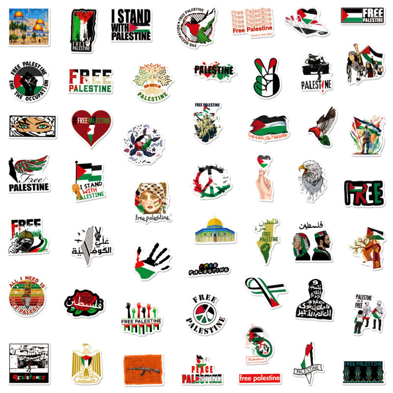 Palestine Stickers - 50 pack Palestinian stickers decals vinyl waterproof