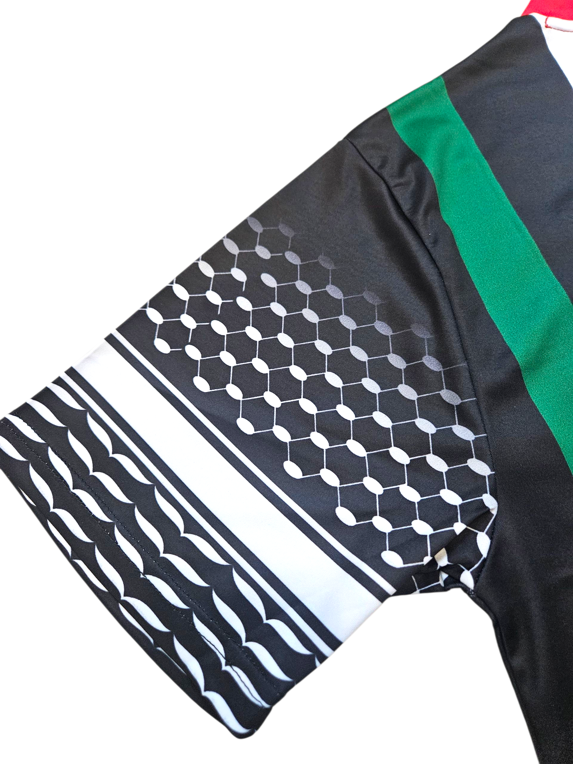 New Palestine Soccer Jersey Dri-Fit - 2 Styles keffiyeh Sleeves Embroidery