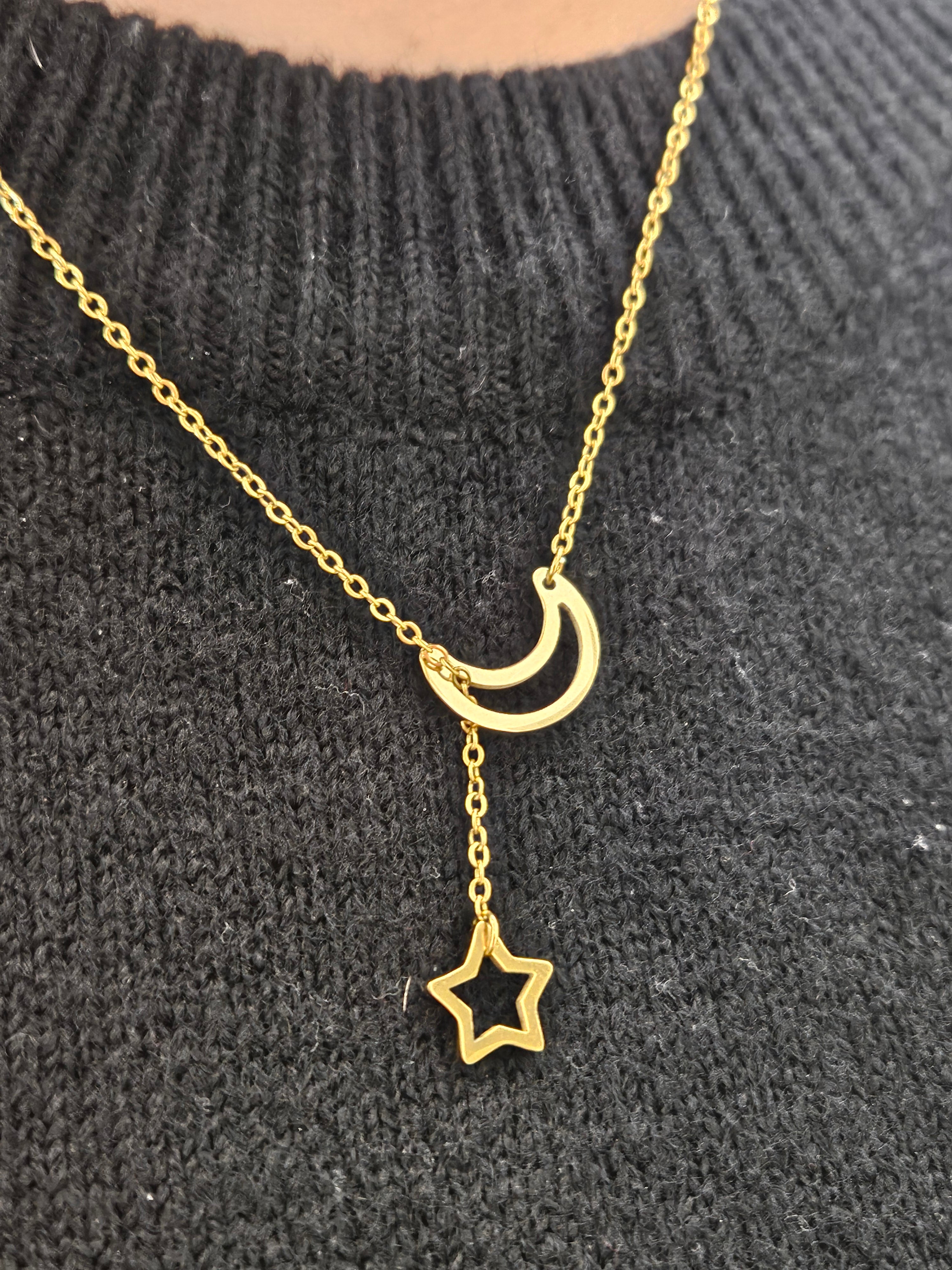 Moons and Star Necklace Creative Design Necklace