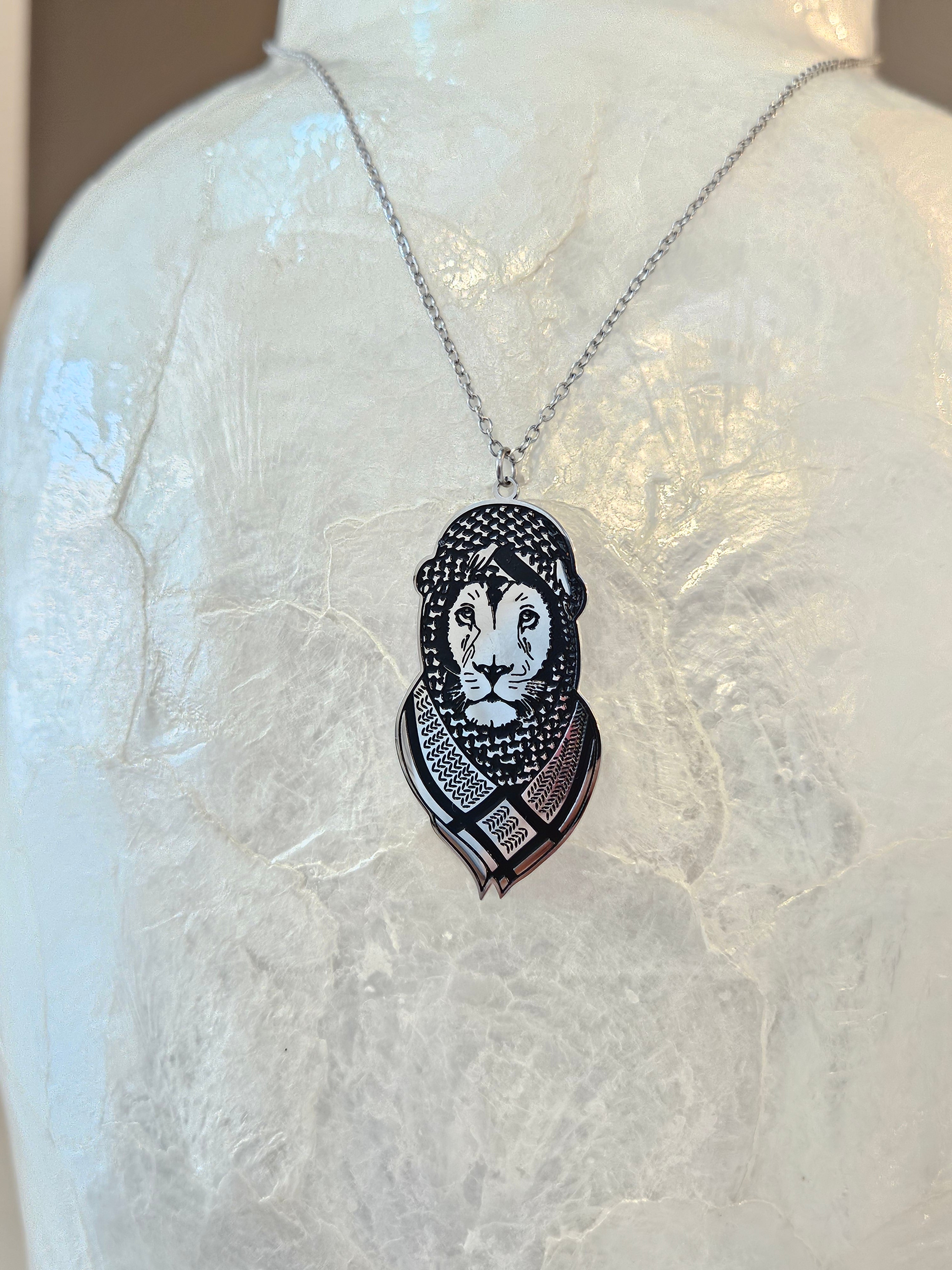 Lion Wearing Keffiyeh Necklace