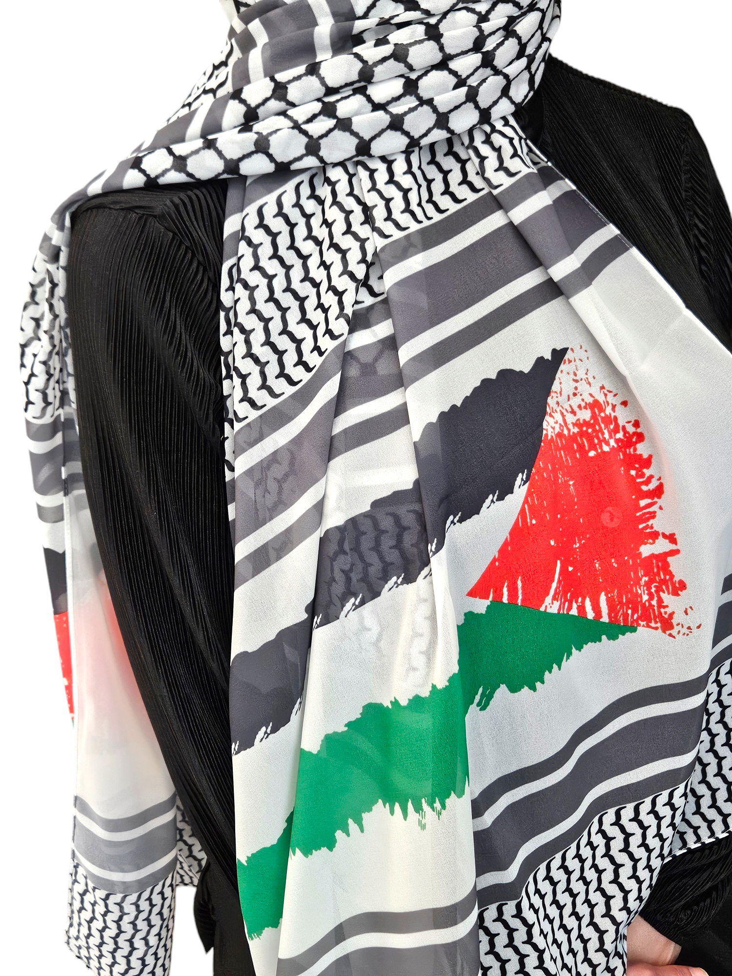 Keffiyeh Palestine Chiffon Hijab Scarf