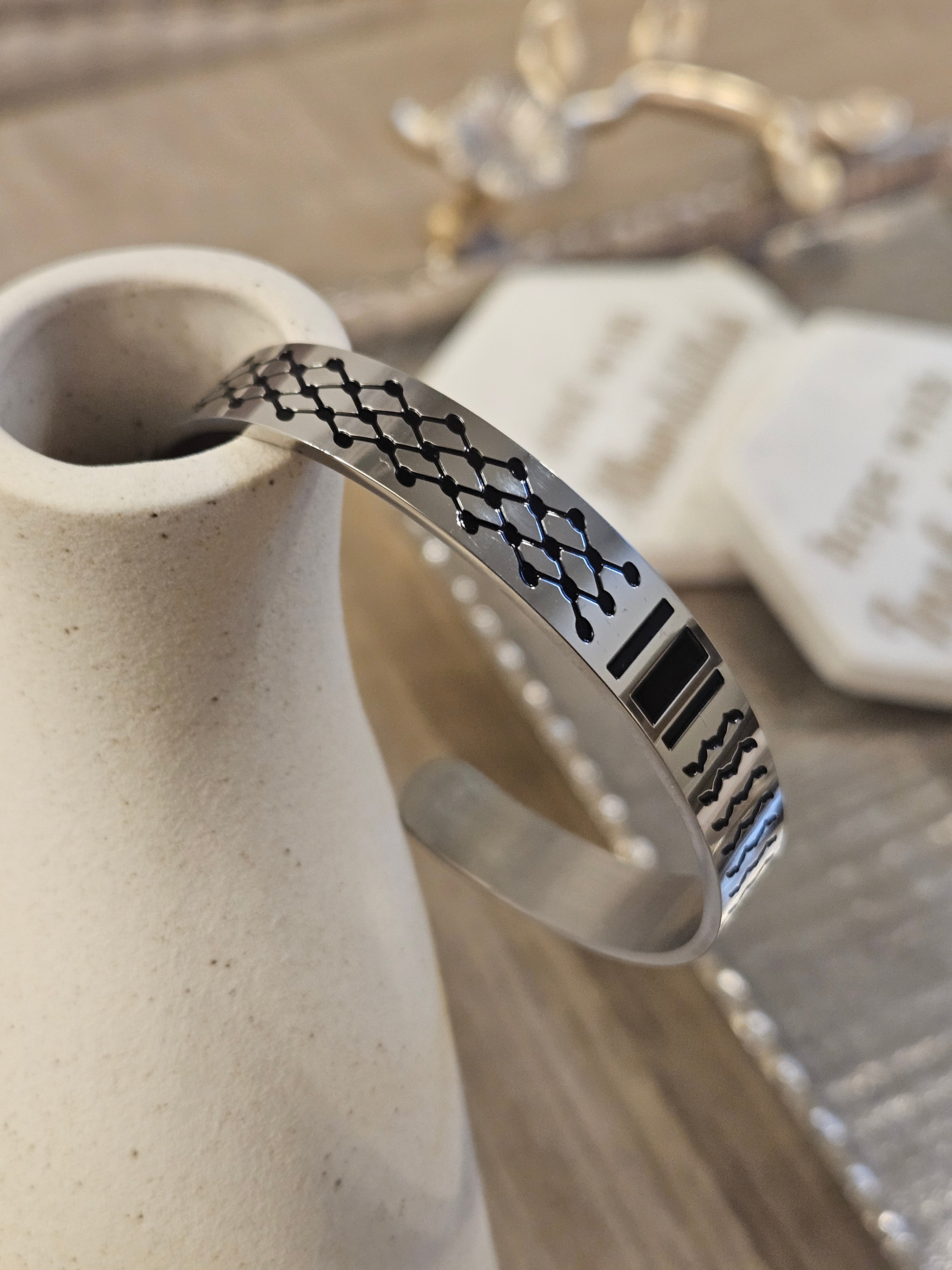 Keffiyeh Bracelet Stainless Steel - Kufiya Bangle