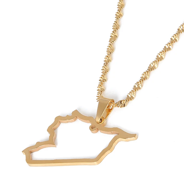 Syria Map Shape Necklace