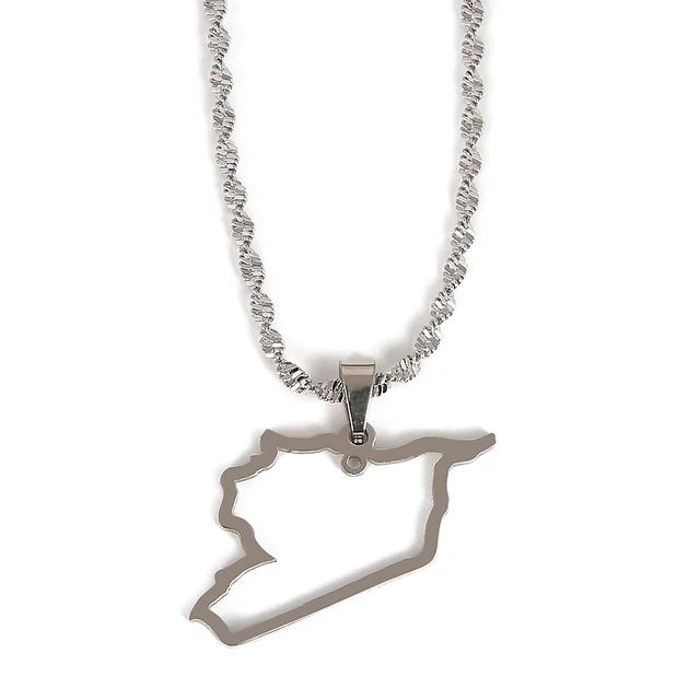 Syria Map Shape Necklace